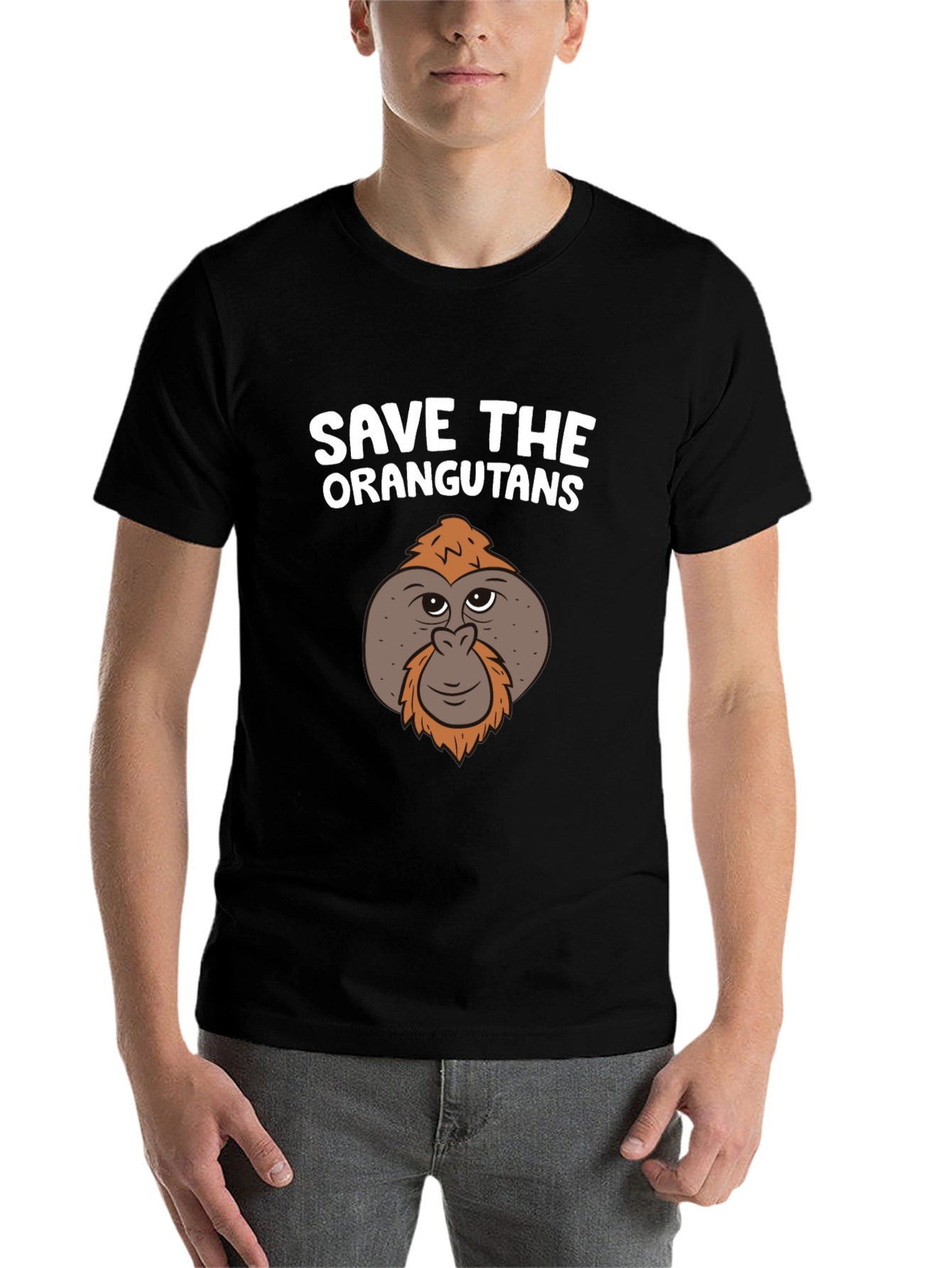 Black Save the Orangutans Graphic T-Shirt view 7