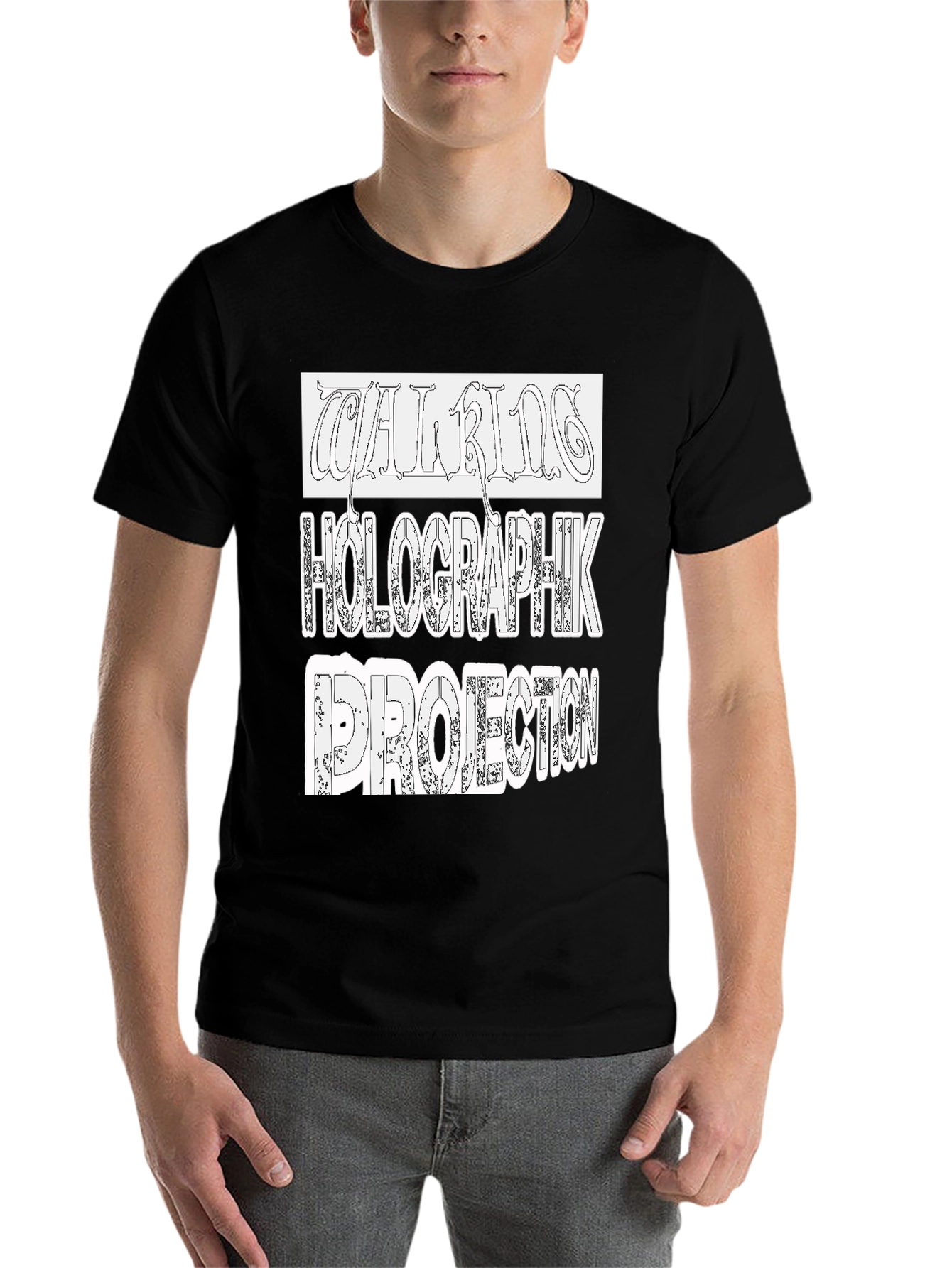 Black Holographik Projection Black T-Shirt view 7