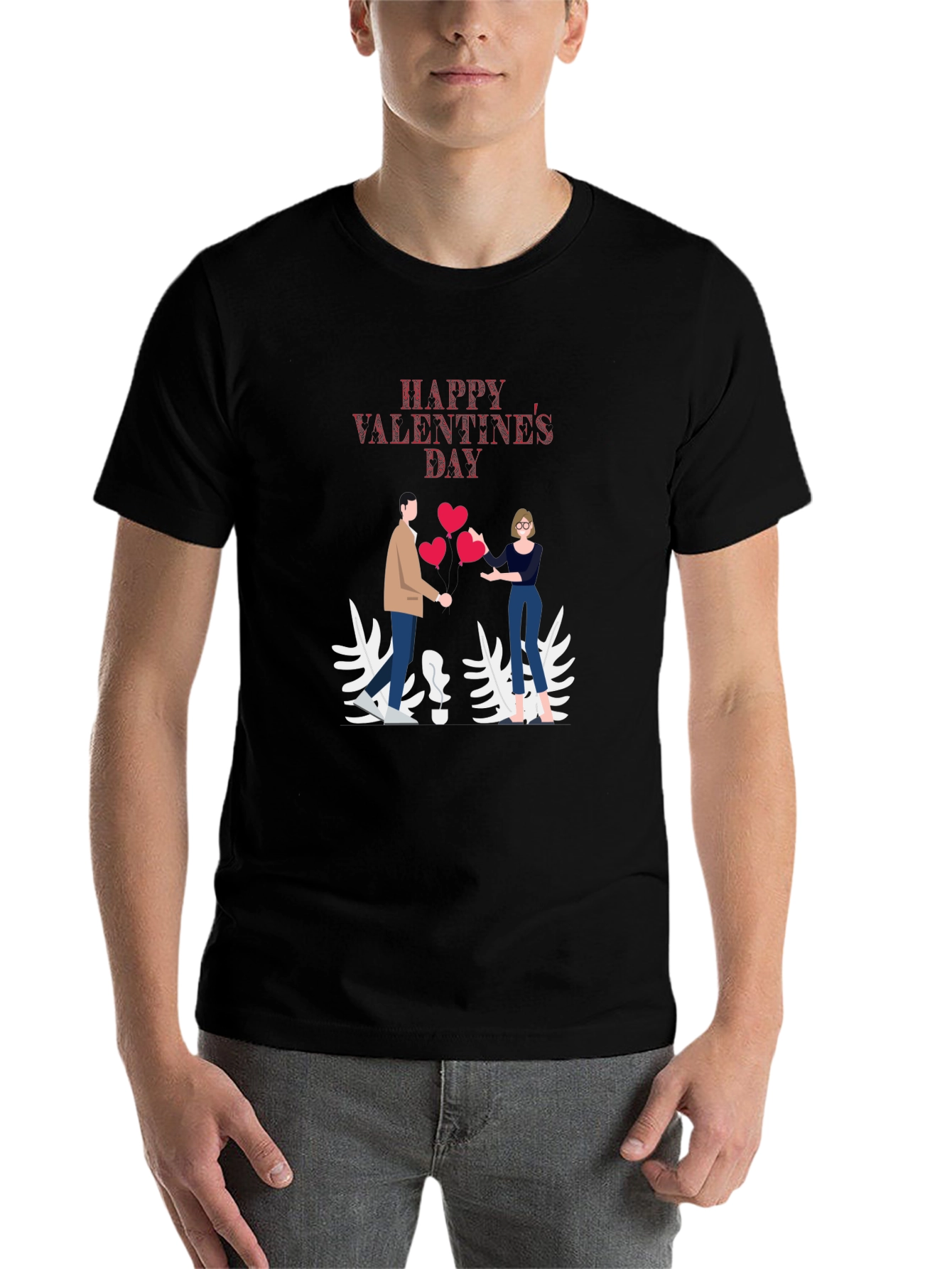 Black Valentine's Day Graphic T-Shirt view 7