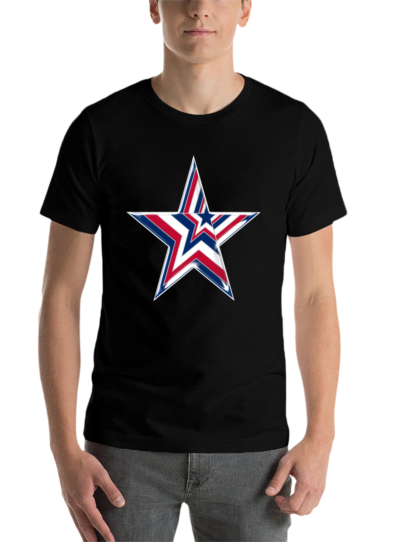 Black Patriotic Star Graphic Tee - USA Pride view 7