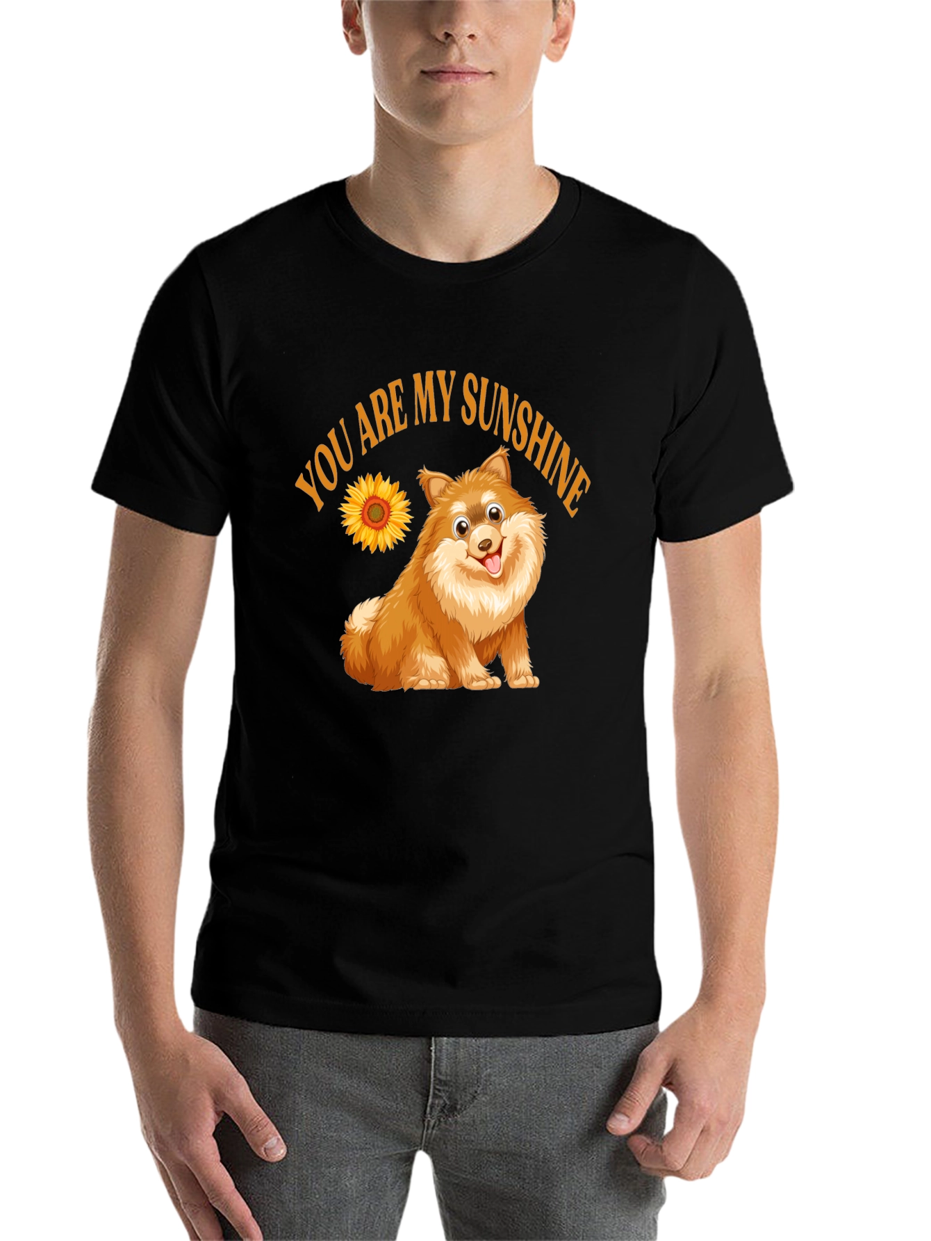Black You Are My Sunshine Pomeranian Dog T-Shirt view 7