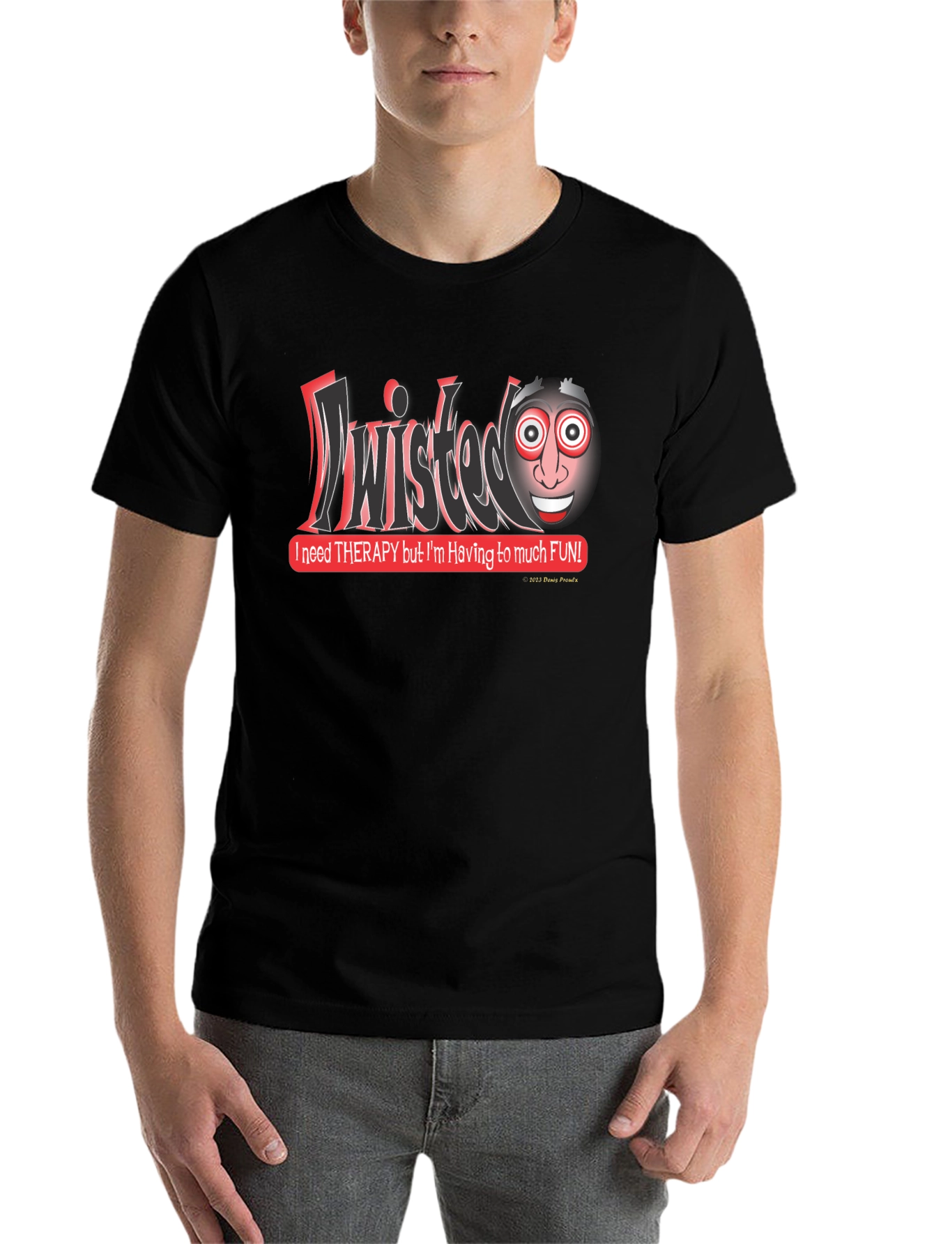 Black Twisted Humor Graphic T-Shirt - Funny Therapy Saying Tee view 7