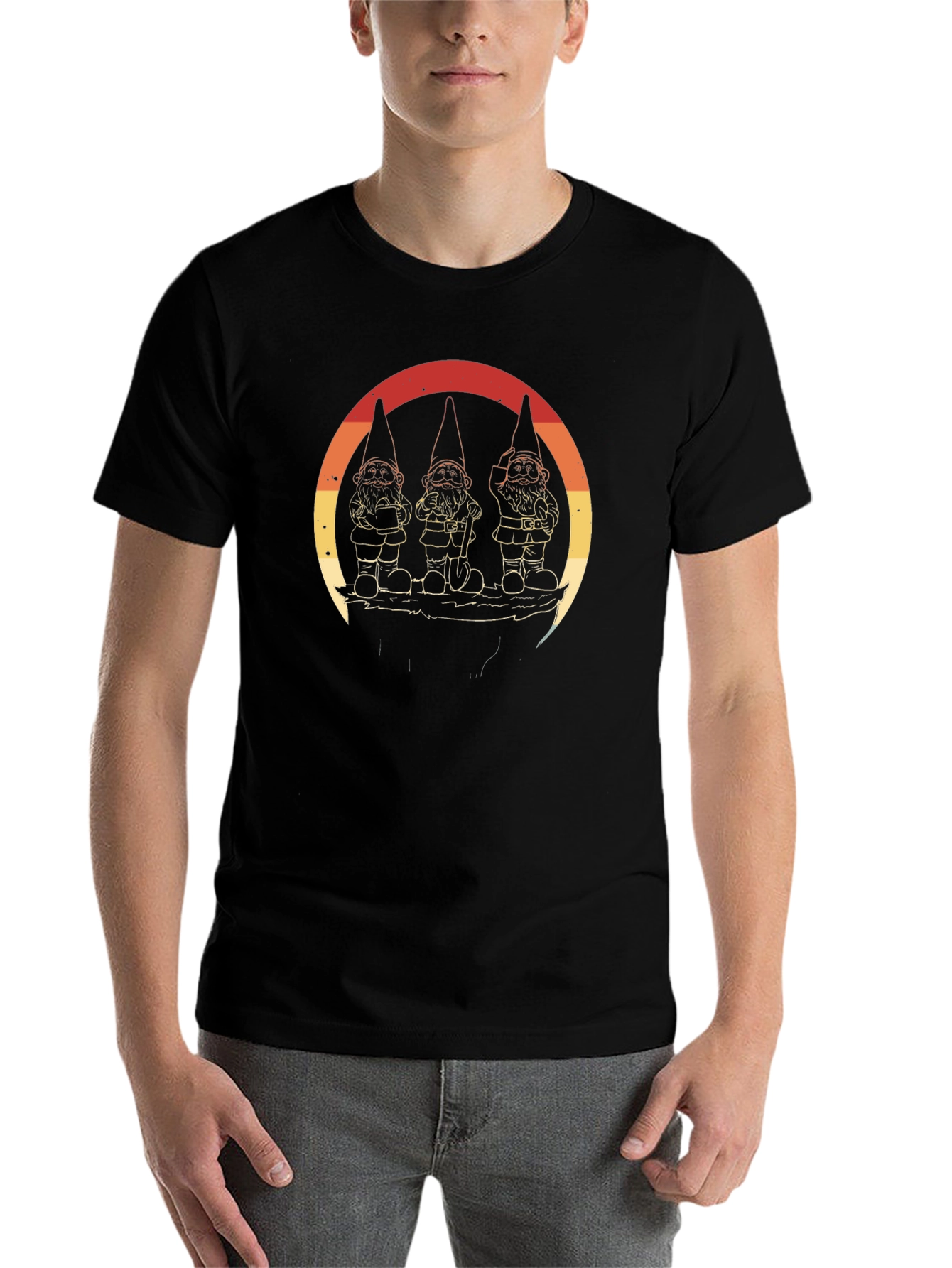 Black Retro Gnome T-Shirt view 7