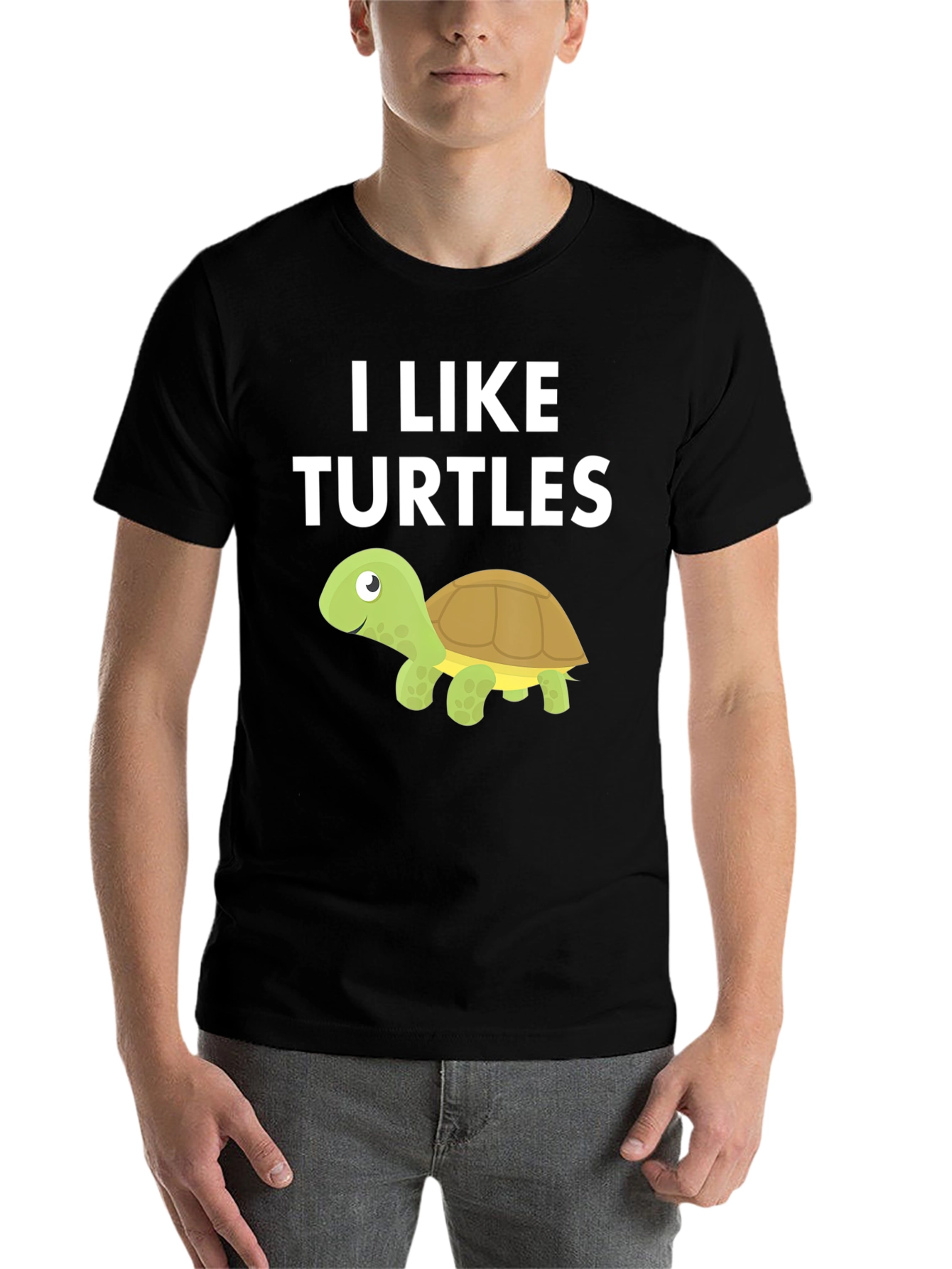 Black I Like Turtles Graphic T-Shirt - Fun & Unique Design view 7