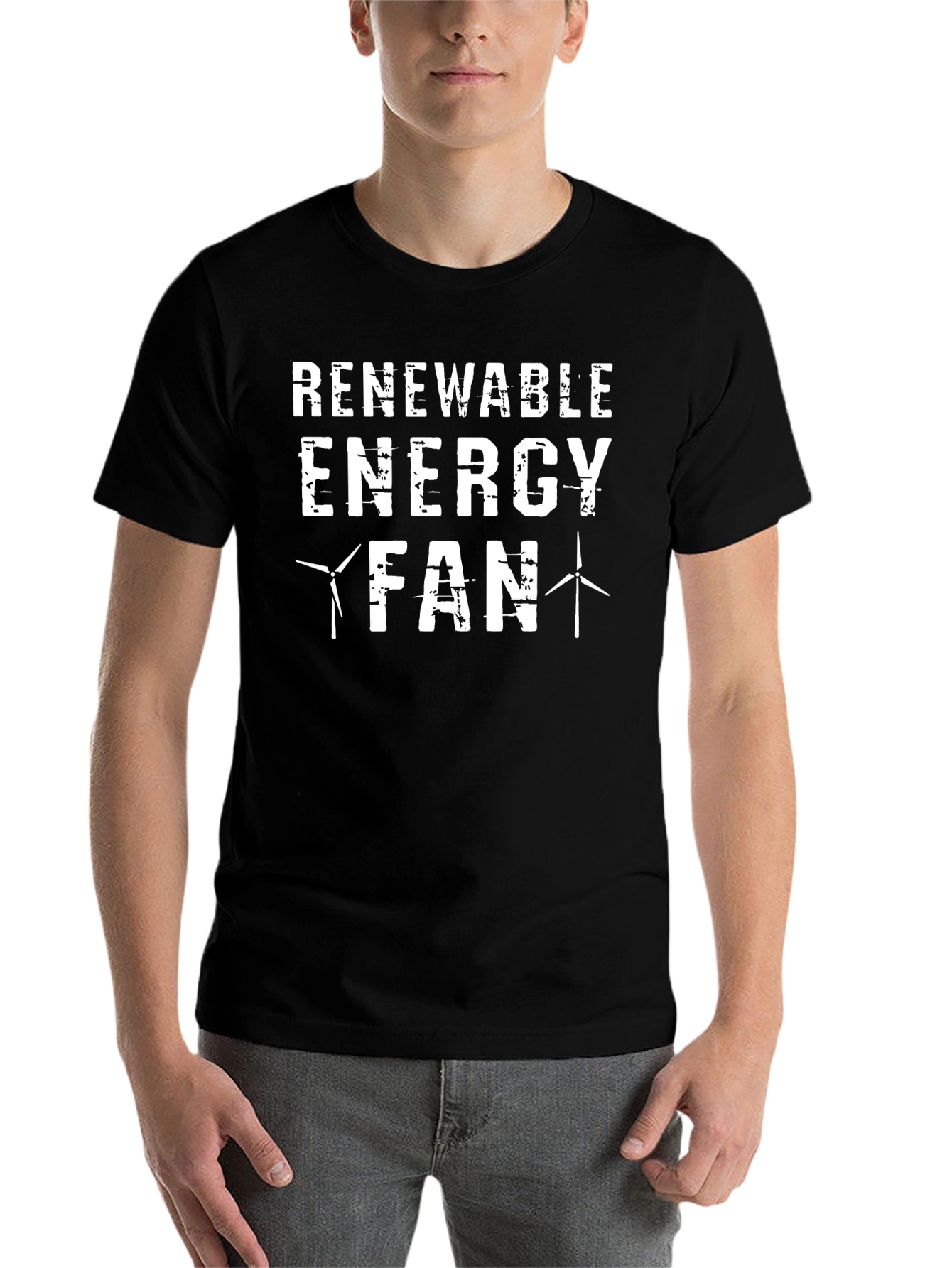 Black Renewable Energy Fan T-Shirt - Eco Friendly view 7