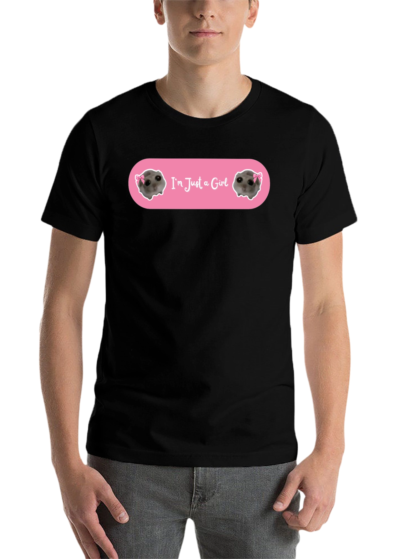 Black I'm Just a Girl T-Shirt - Funny Meerkat Tee view 7