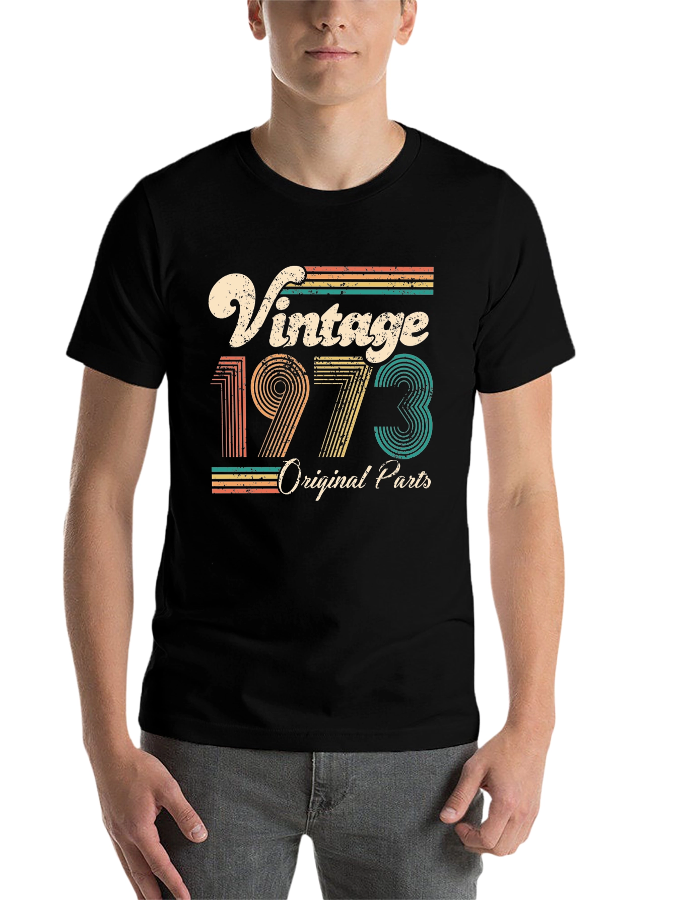 Black Vintage 1973 Original Parts Graphic T-Shirt view 7