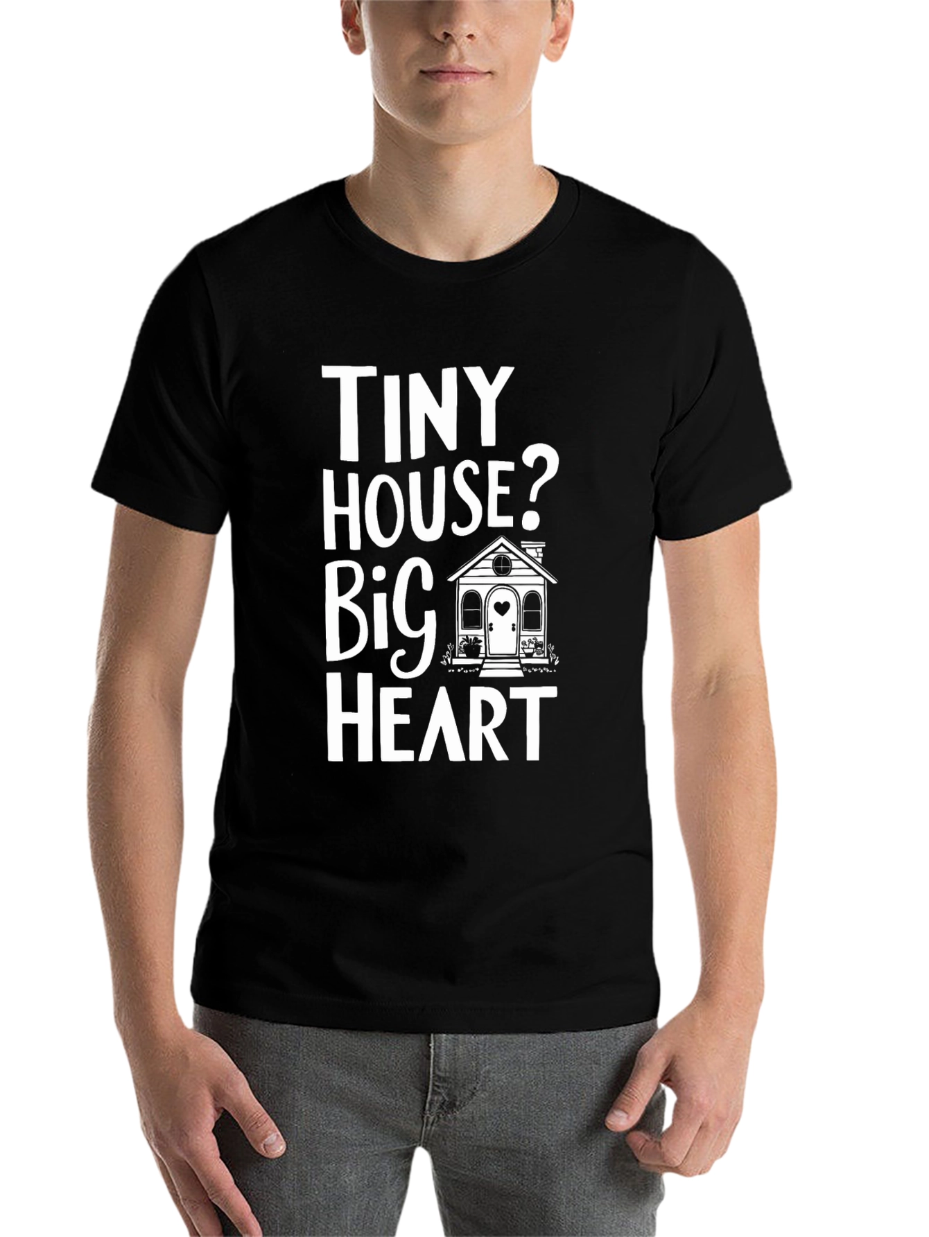 Black Tiny House Big Heart Graphic Tee view 7