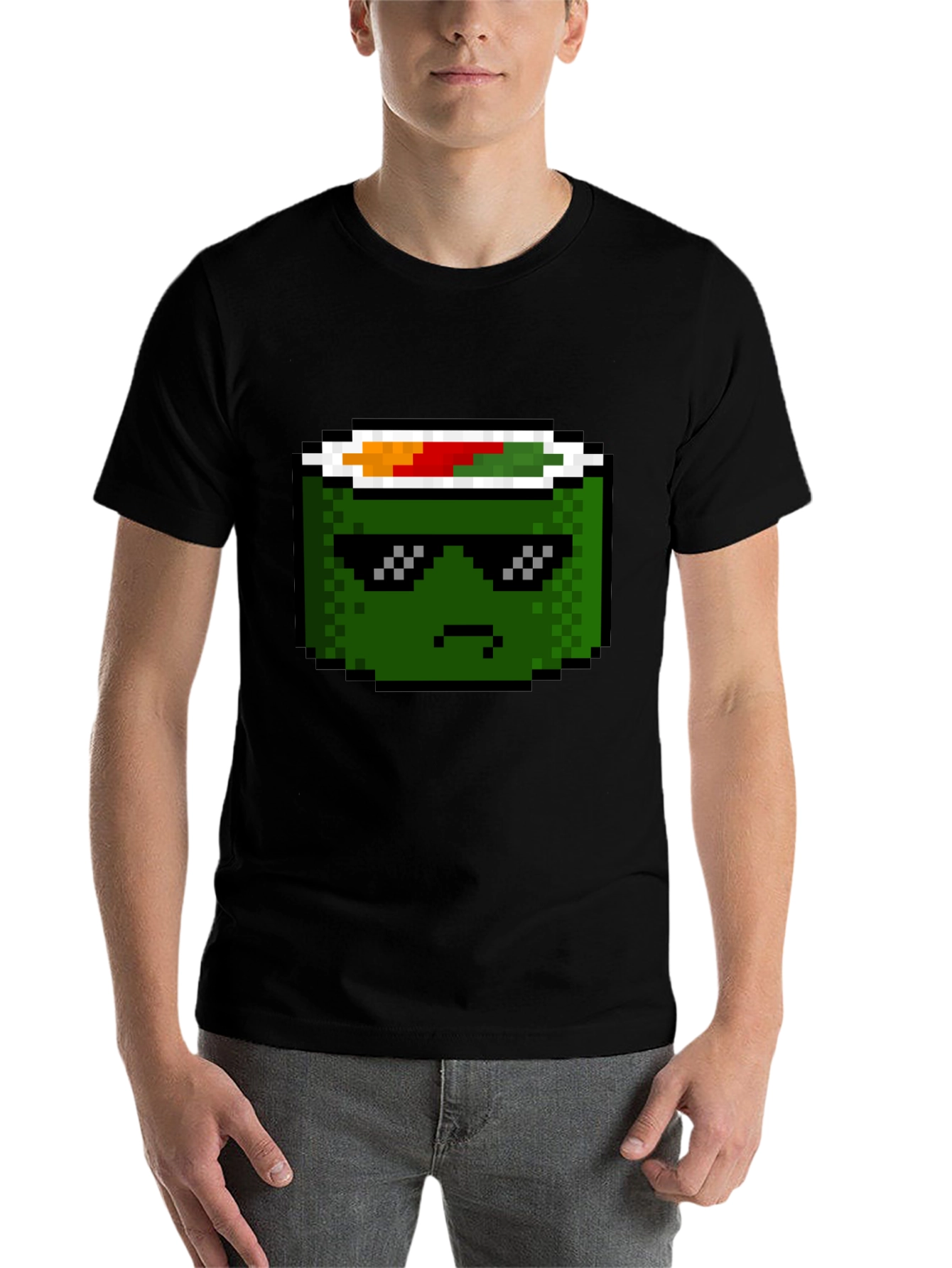 Black Pixel Sushi Roll T-Shirt - Cool Foodie Tee view 7