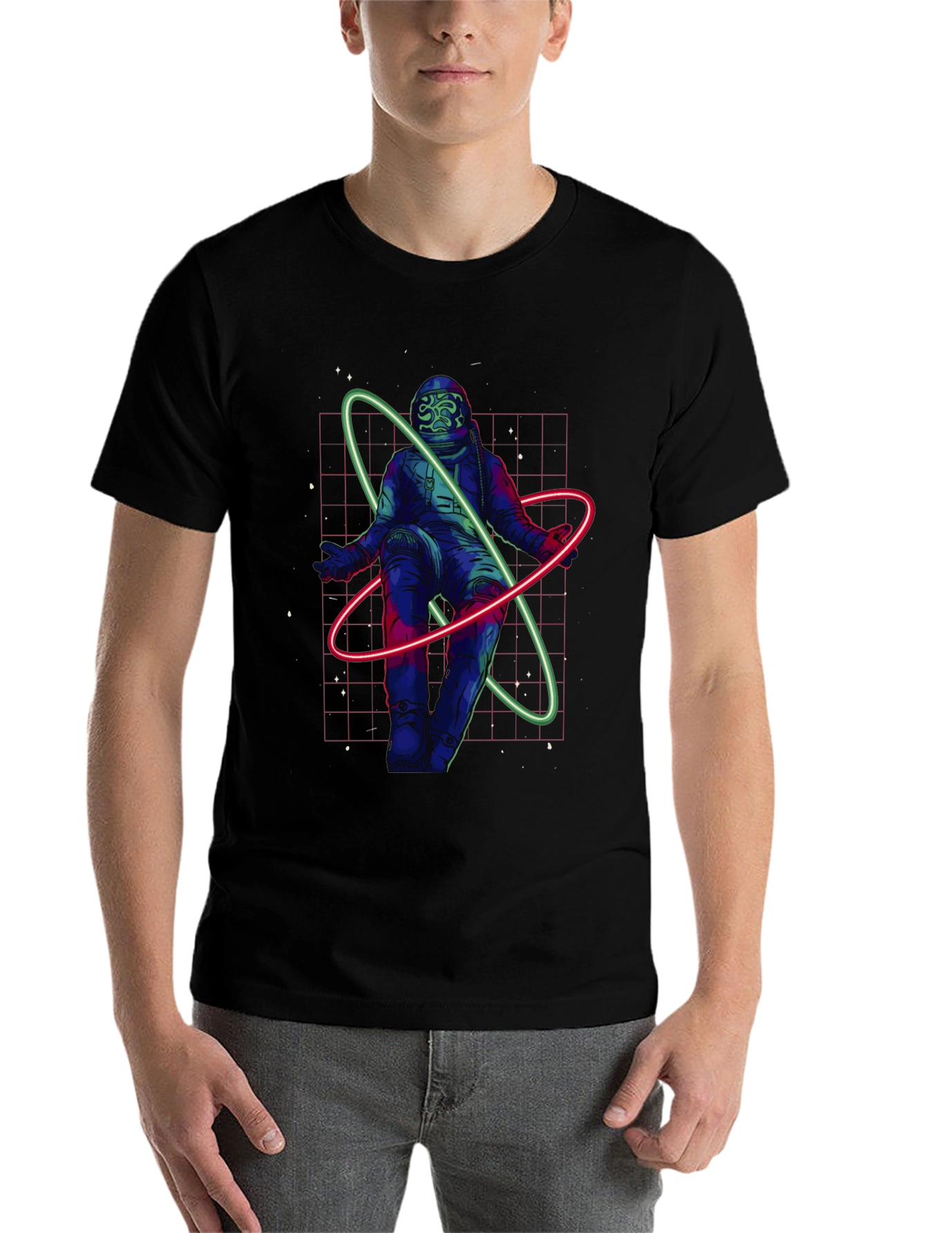 Black Astronaut Graphic T-Shirt - Space Design view 7