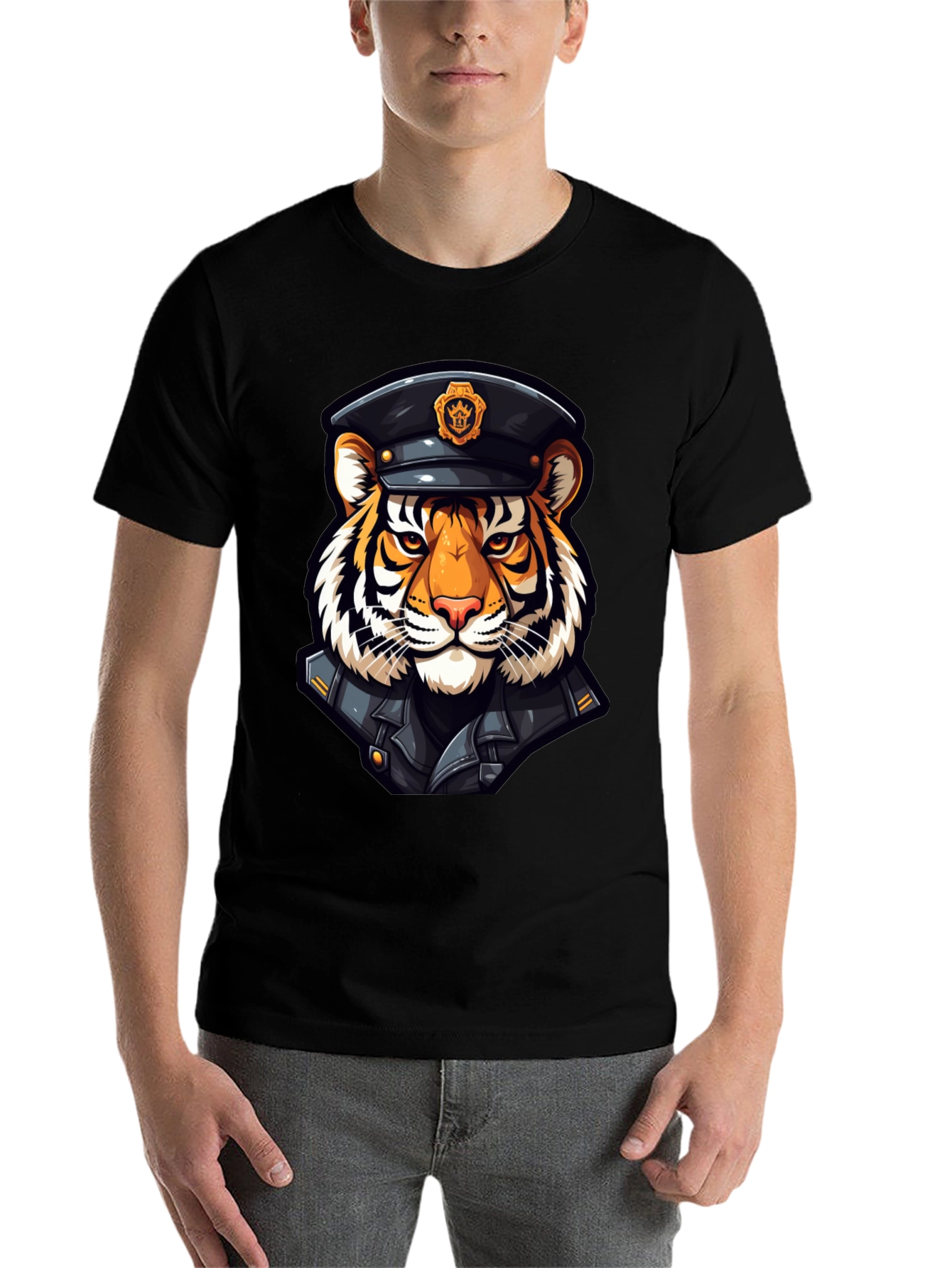 Black Tiger Officer Graphic T-Shirt view 7
