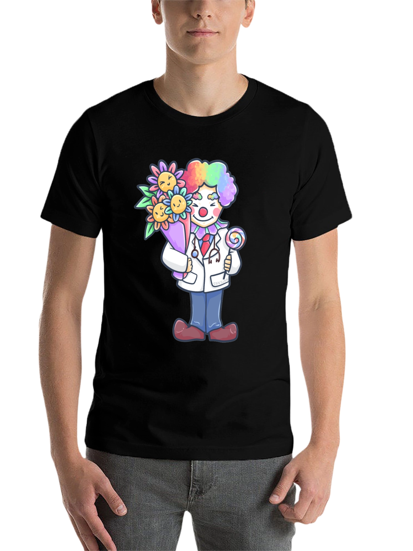 Black Clown Doctor Graphic Tee - Funny Medical Shirt view 7