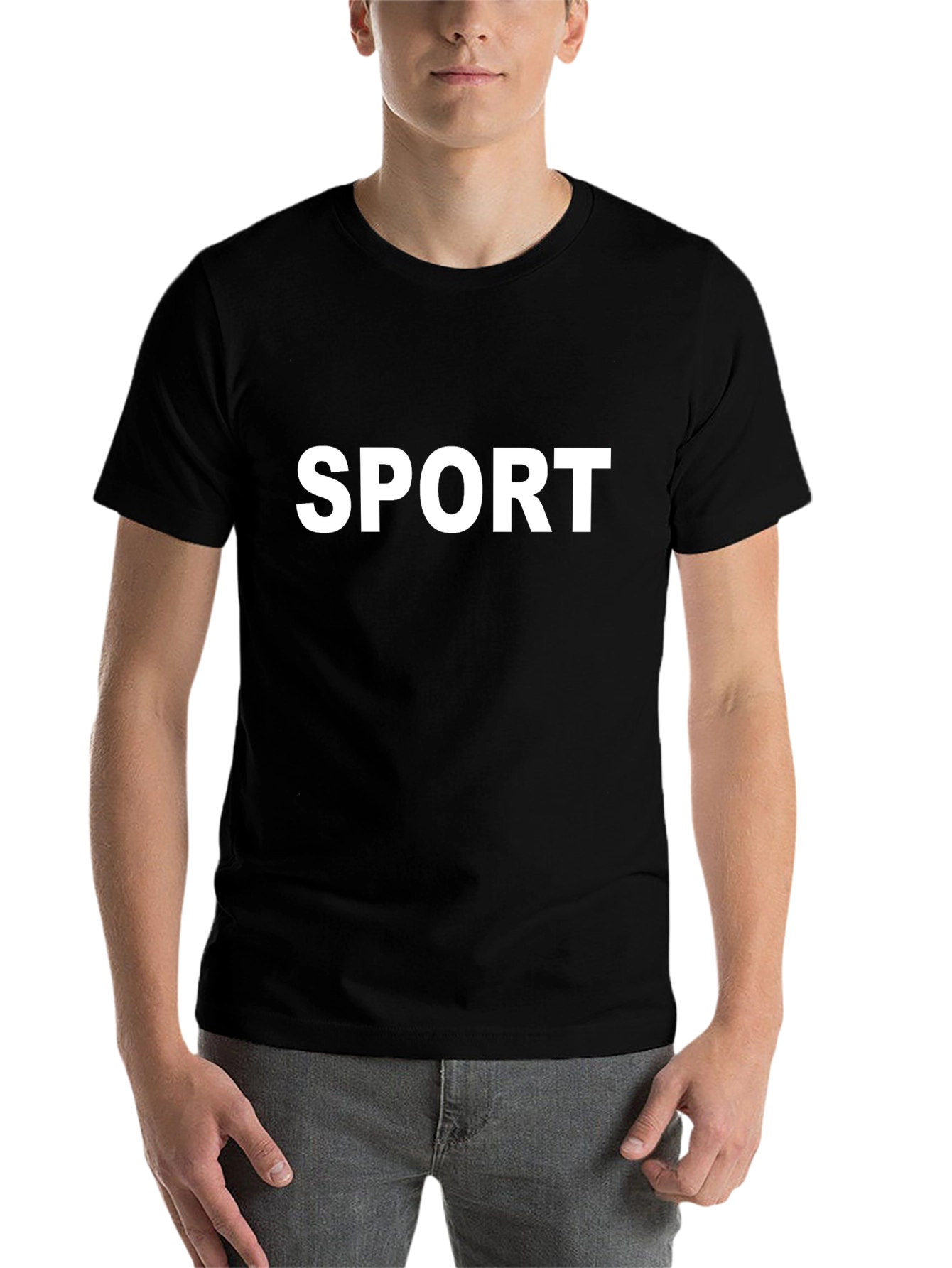 Men's Black "SPORT" Graphic T-Shirt - 7