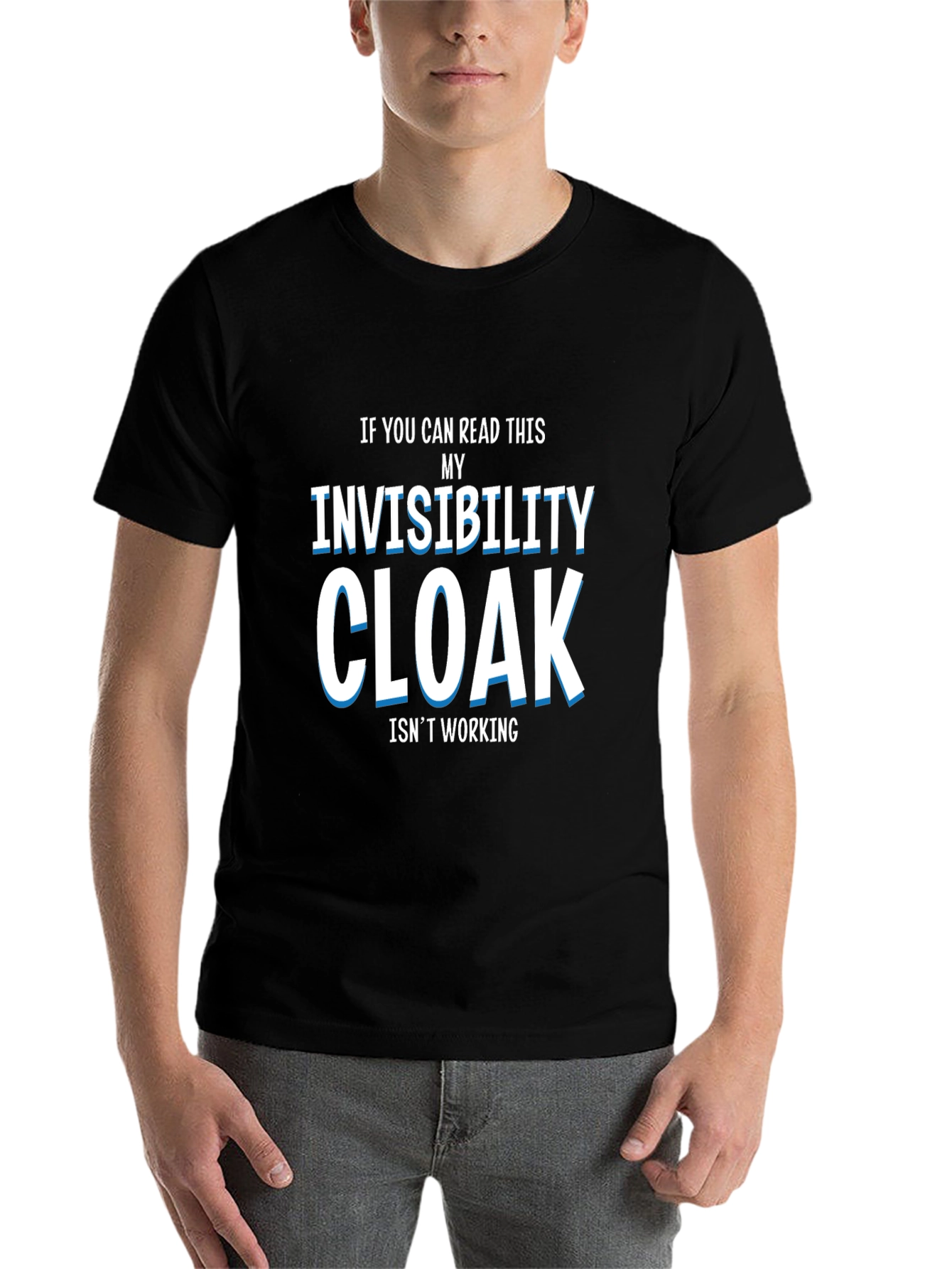 Black Invisibility Cloak T-Shirt - Funny Graphic Tee view 7