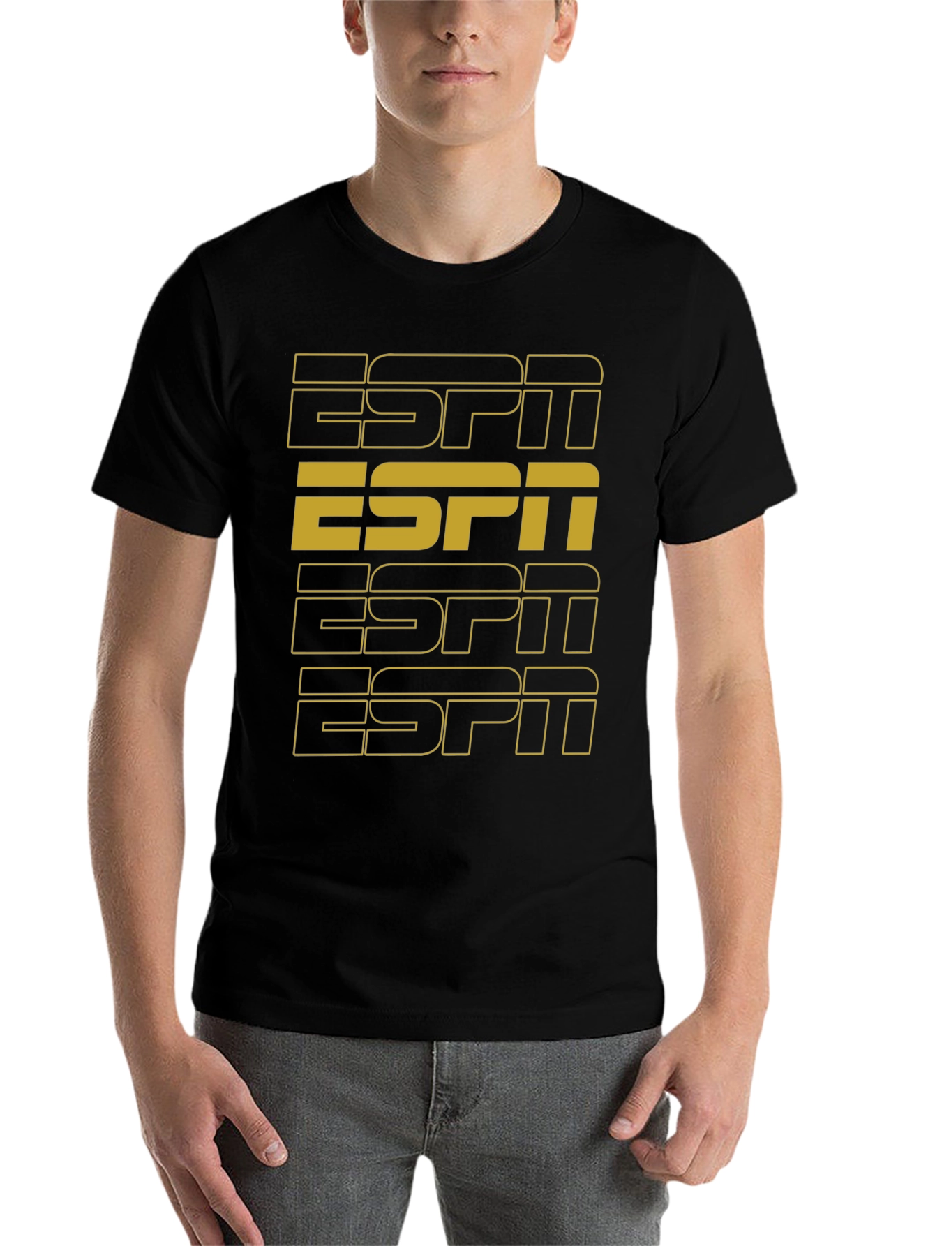 Black Retro ESPN Black T-Shirt view 7
