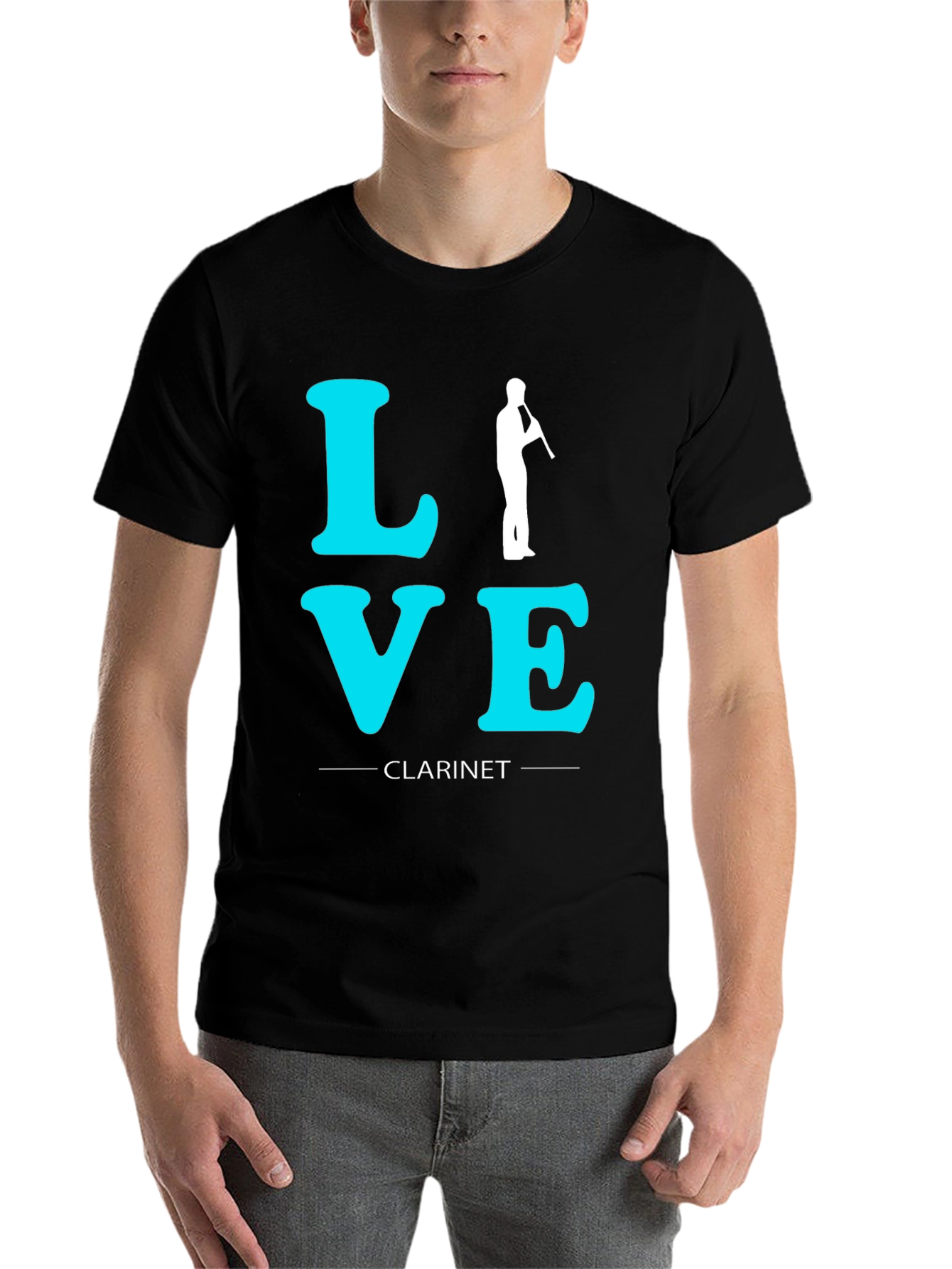 Black Love Clarinet T-Shirt - Black view 7