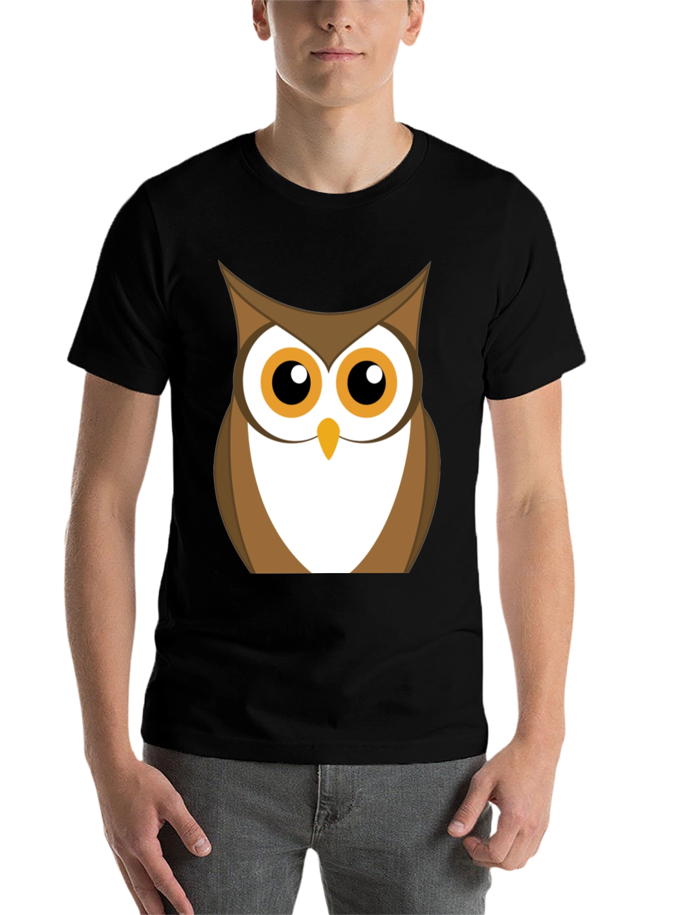 Black Owl Graphic Print Black T-Shirt view 7