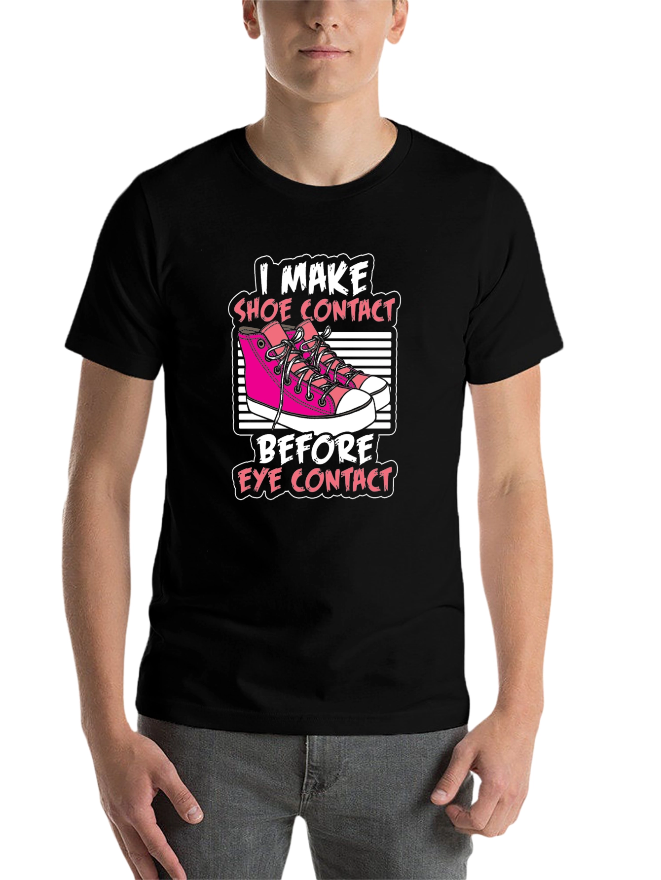 Black I Make Shoe Contact T-Shirt view 7