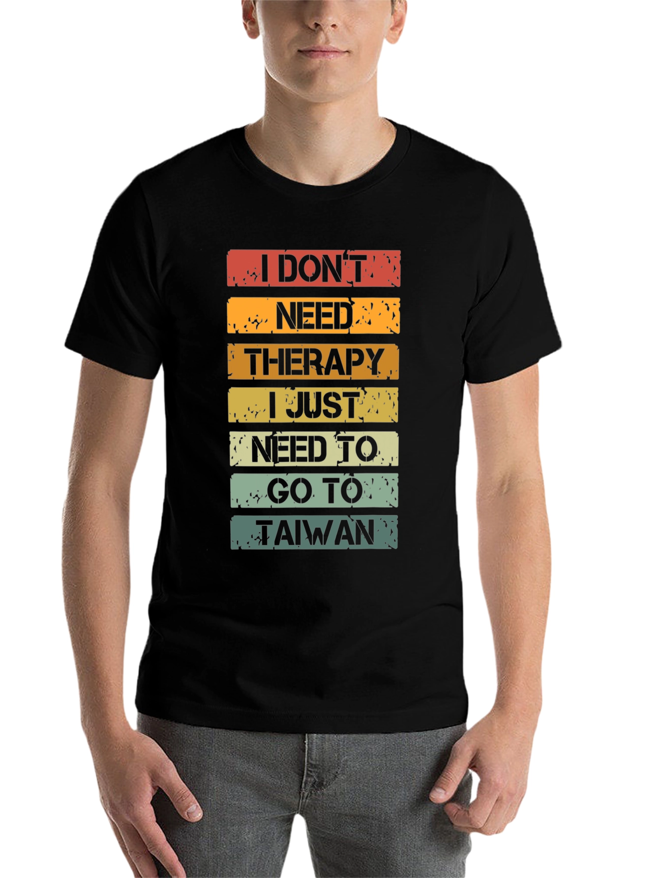Black I Don't Need Therapy T-Shirt - Taiwan Travel Shirt view 7