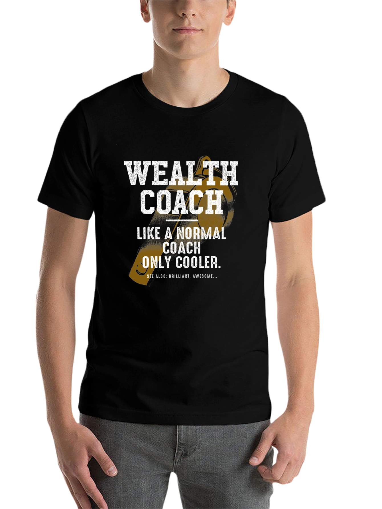 Black Wealth Coach Graphic T-Shirt - Funny, Cool Coaching Tee view 7