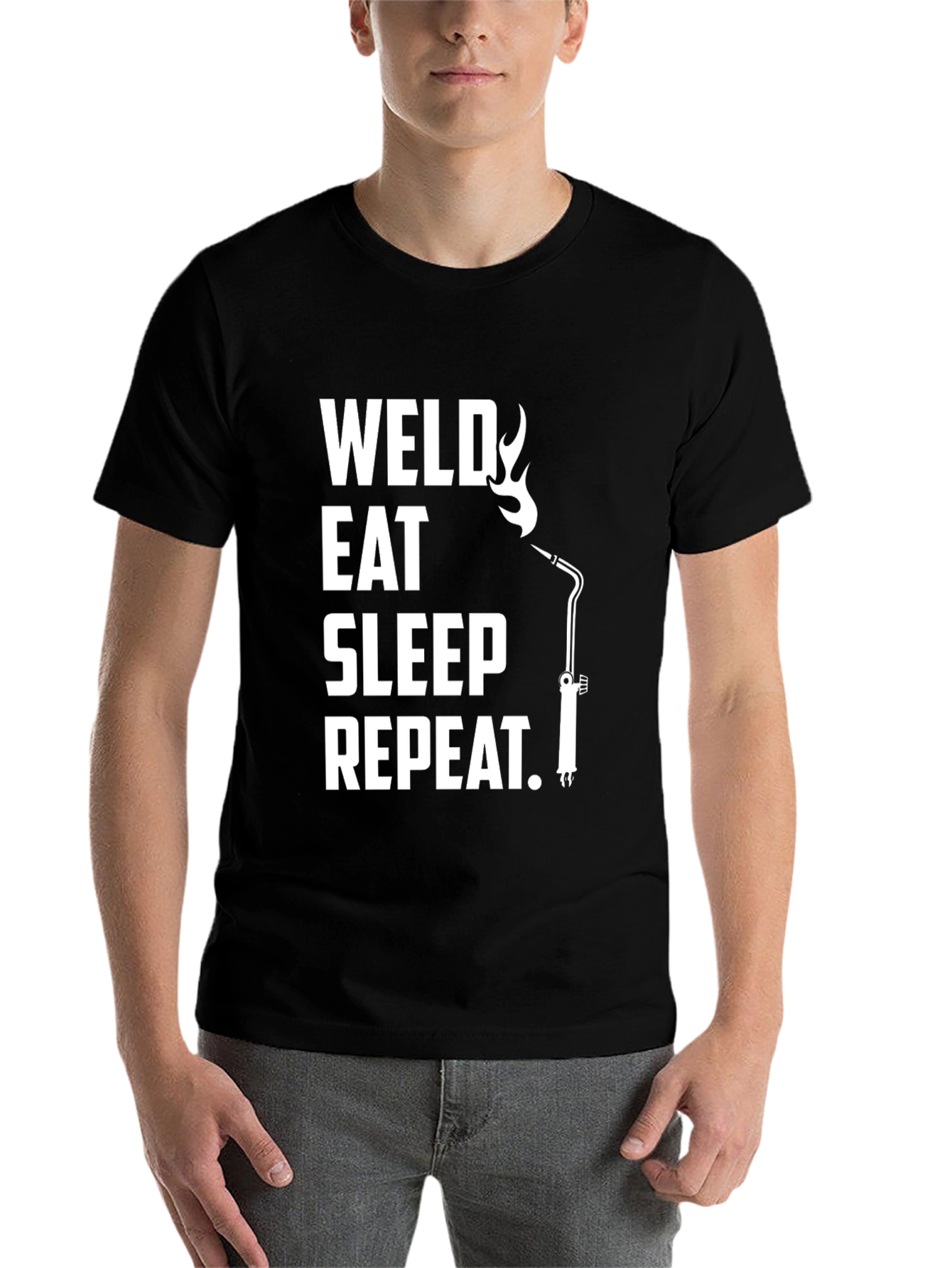 Black Weld, Eat, Sleep, Repeat Black T-Shirt view 7