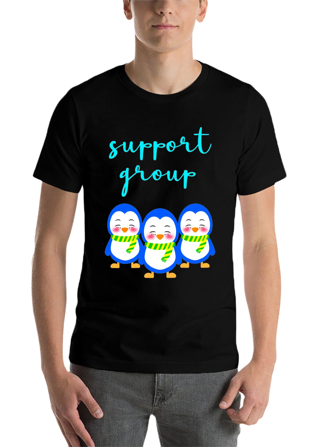 Black Penguin Support Group T-Shirt view 7