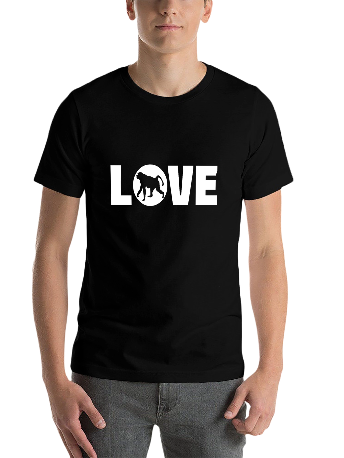 Black Love Baboon Graphic T-Shirt view 7