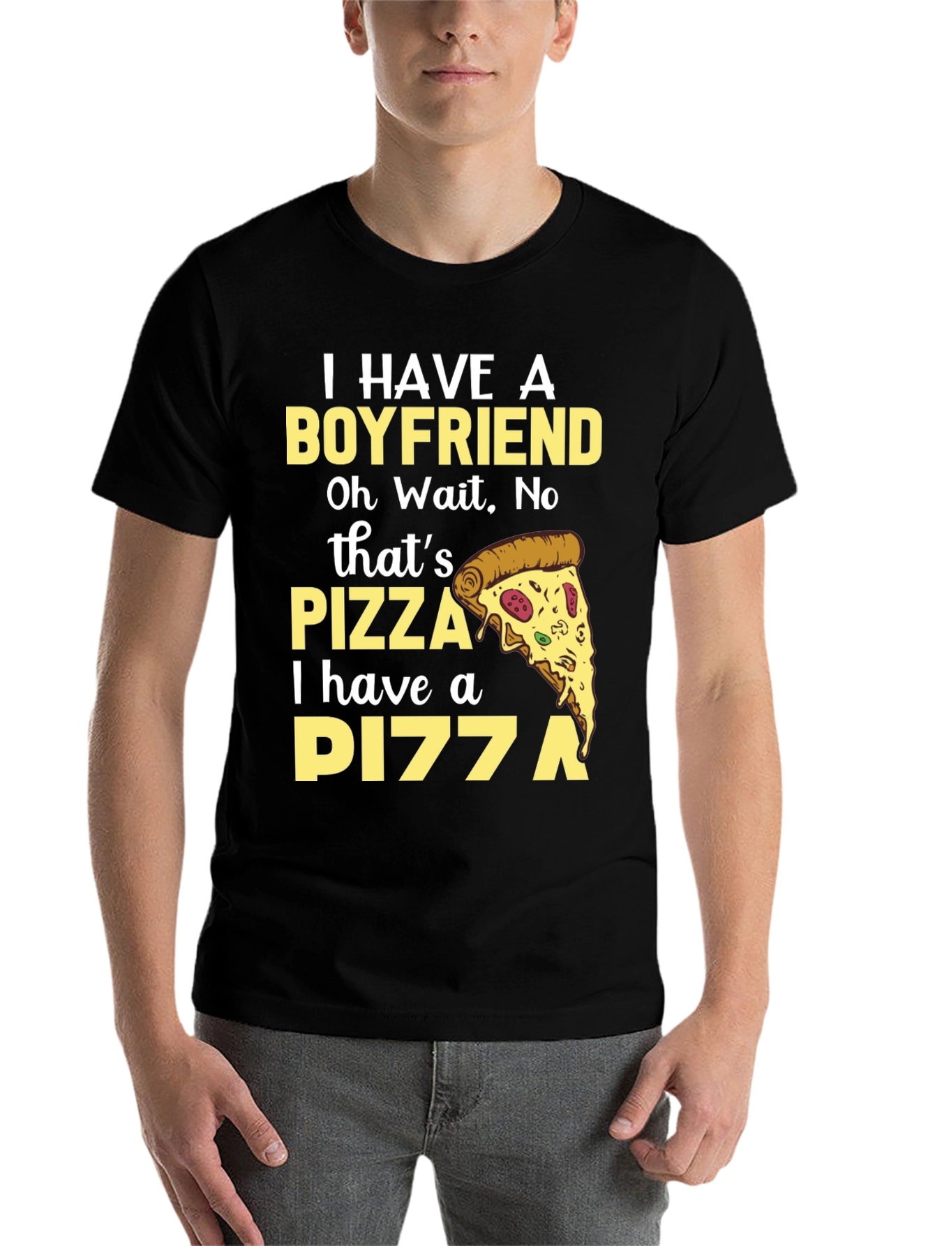 Black Pizza Lover Tee - Boyfriend Replacement T-Shirt view 7