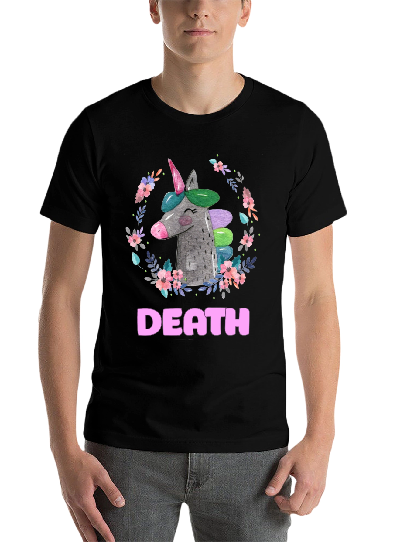 Black Unicorn Death Graphic Tee - Humor & Dark Humor view 7
