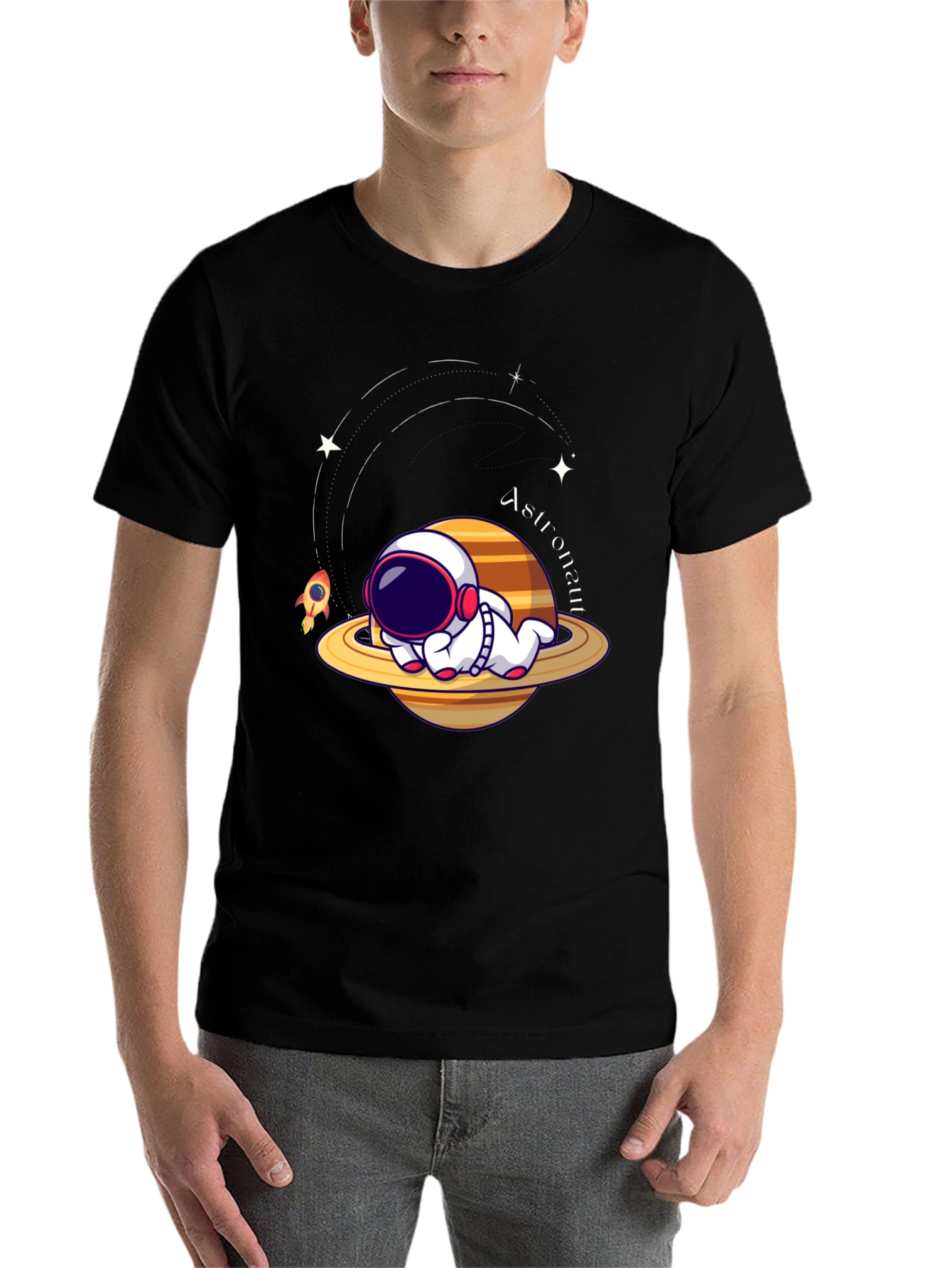 Black Cute Astronaut T-Shirt: Space Dreams Edition view 7