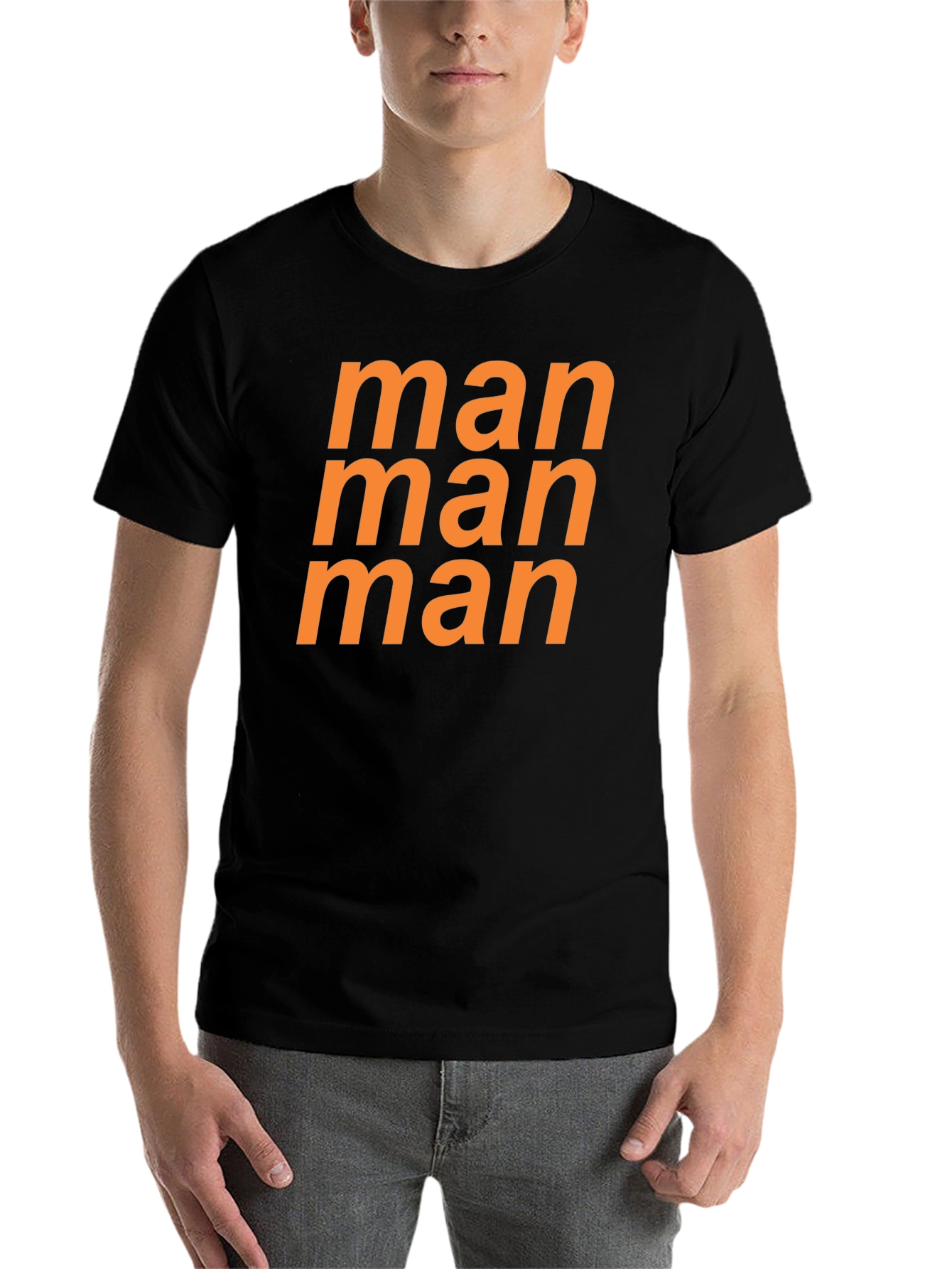 Black Man Graphic Tee - Bold Orange Print view 7