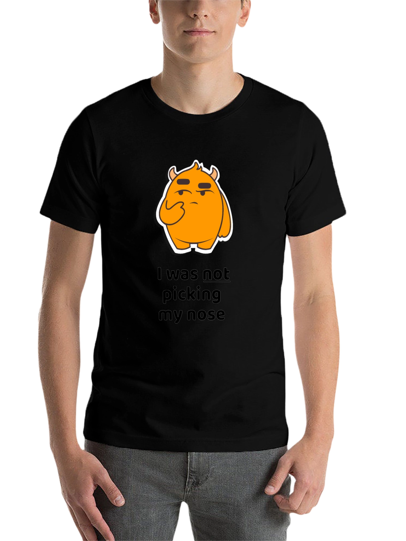 Black Funny Graphic T-Shirt - I Was Not Picking My Nose view 7