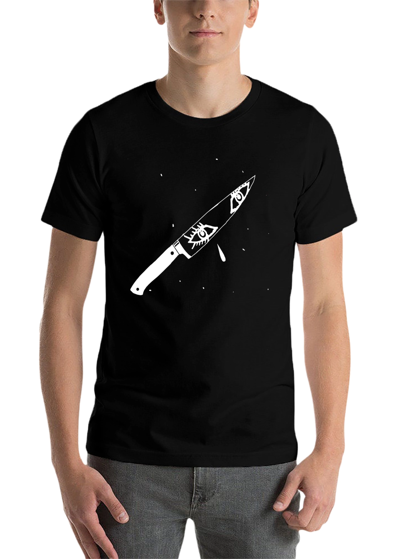 Black Eye Knife Graphic Tee - Edgy Streetwear view 7