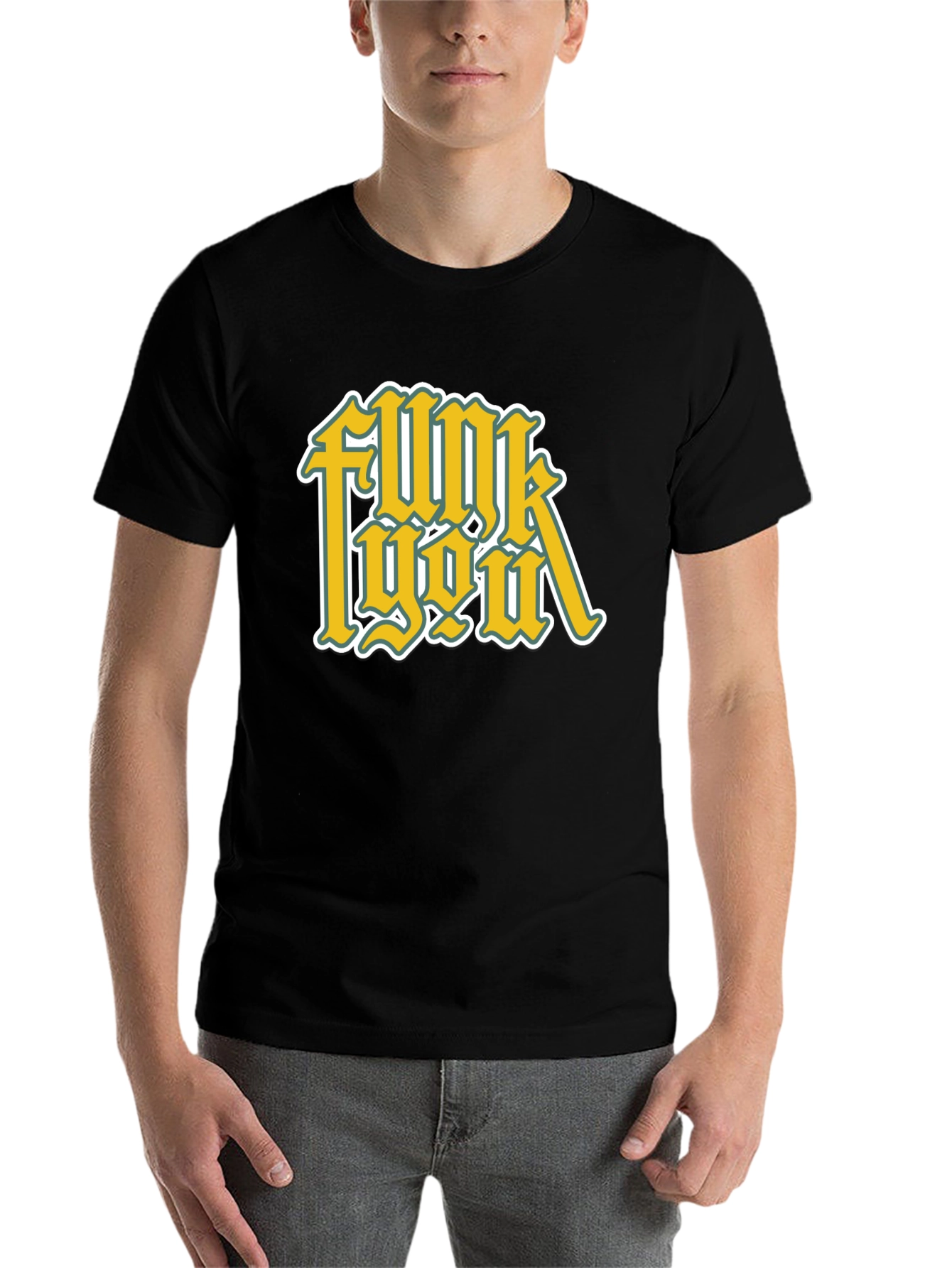 Black Funk You Graphic T-Shirt - Black Cotton Tee view 7