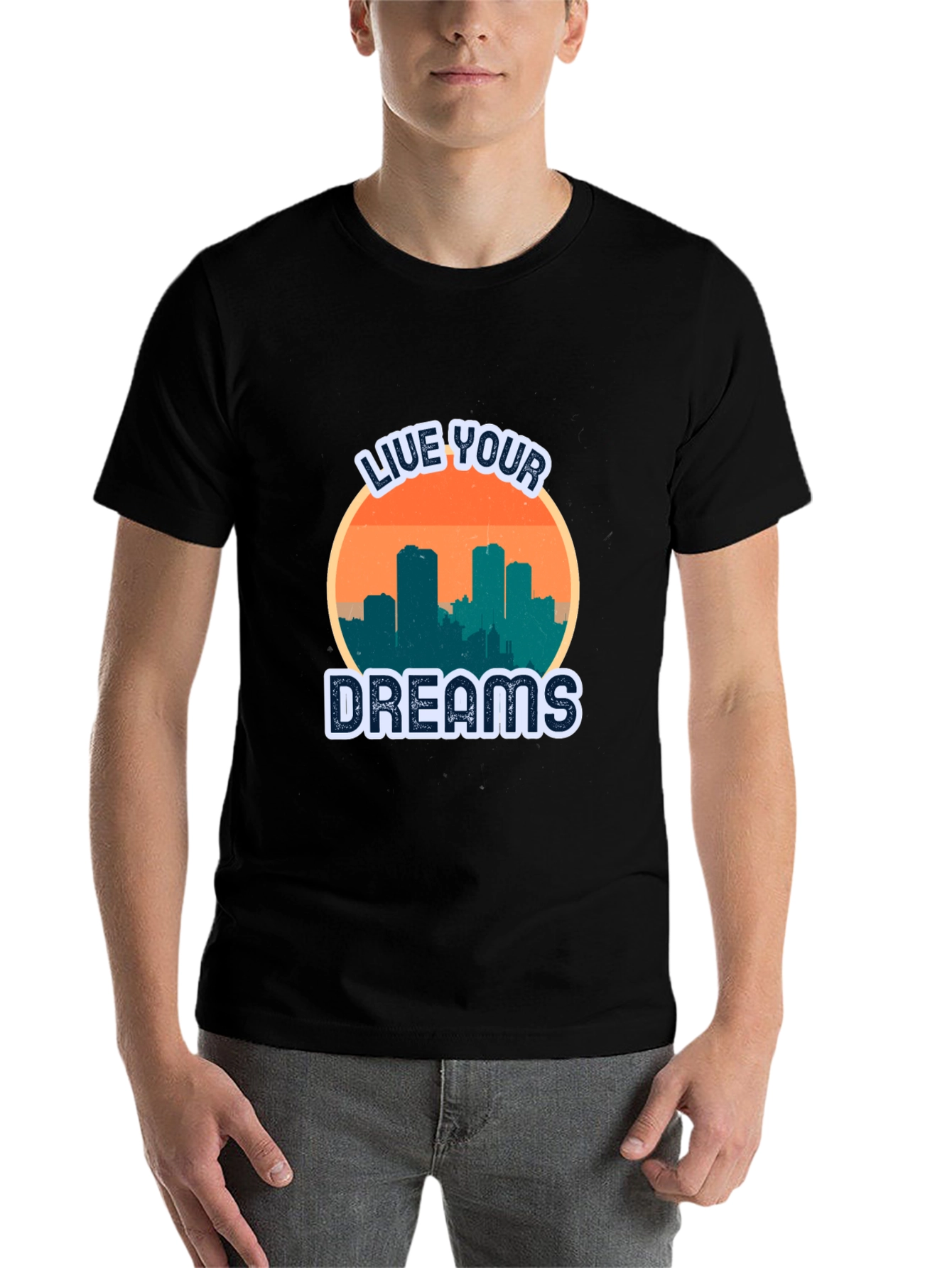 Black Live Your Dreams Graphic T-Shirt view 7