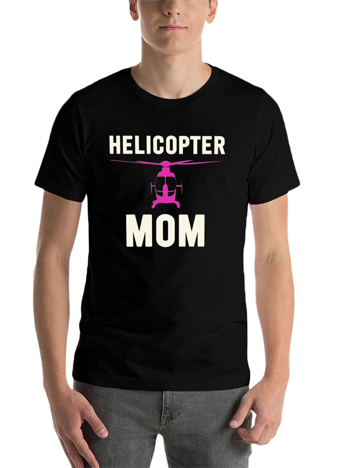 Black Helicopter Mom Black T-Shirt view 7