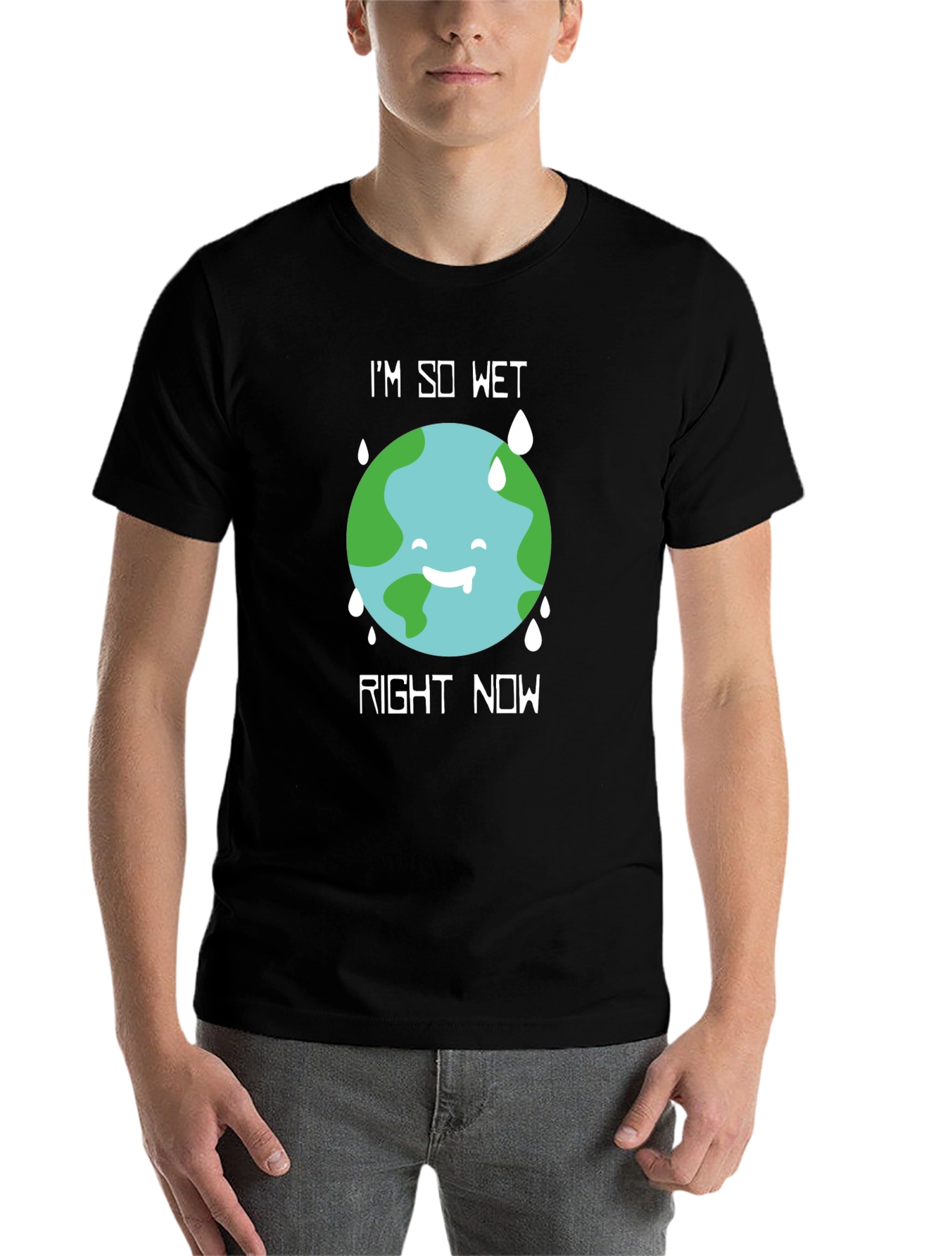 Black I'm So Wet Earth Graphic T-Shirt view 7