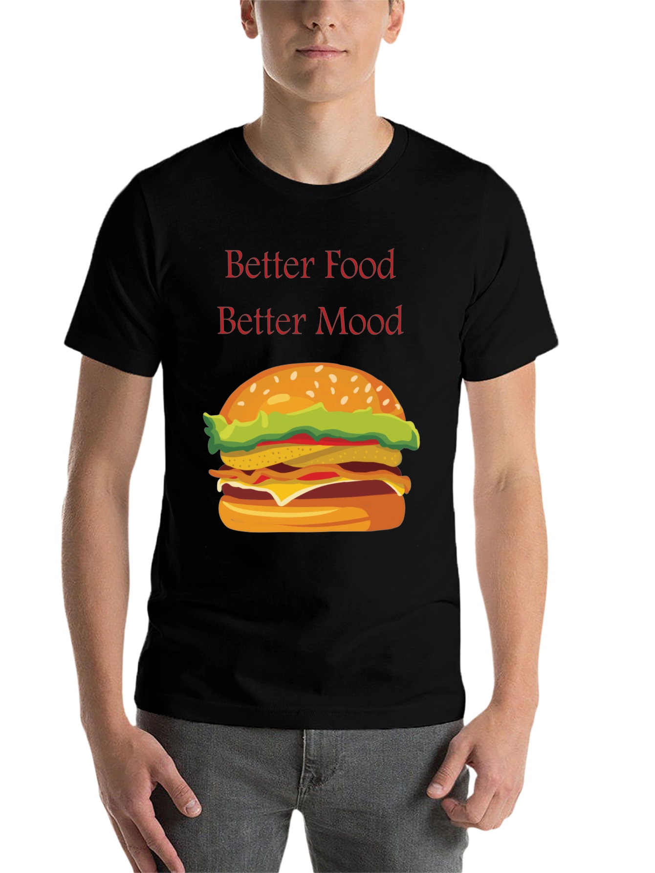 Black Better Food Better Mood T-Shirt view 7