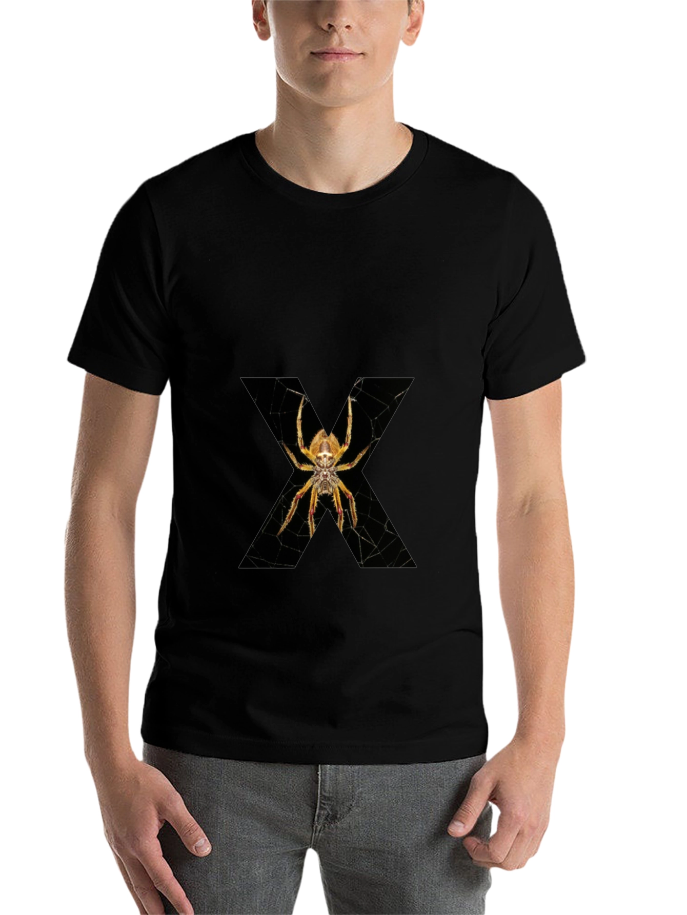 Black Spider X Graphic Tee - Men's Black Cotton T-Shirt view 7