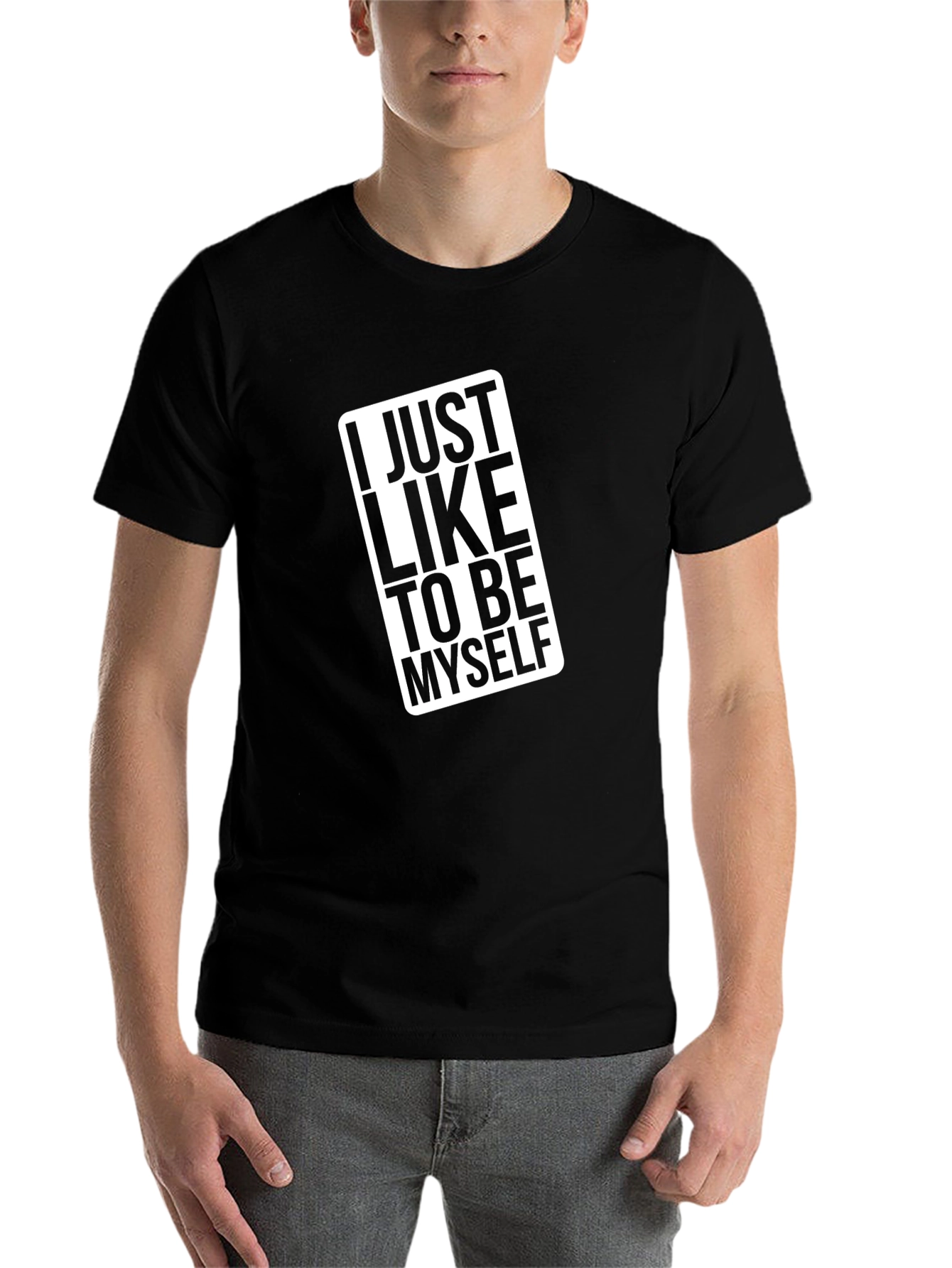 Black I Just Like To Be Myself T-Shirt view 7