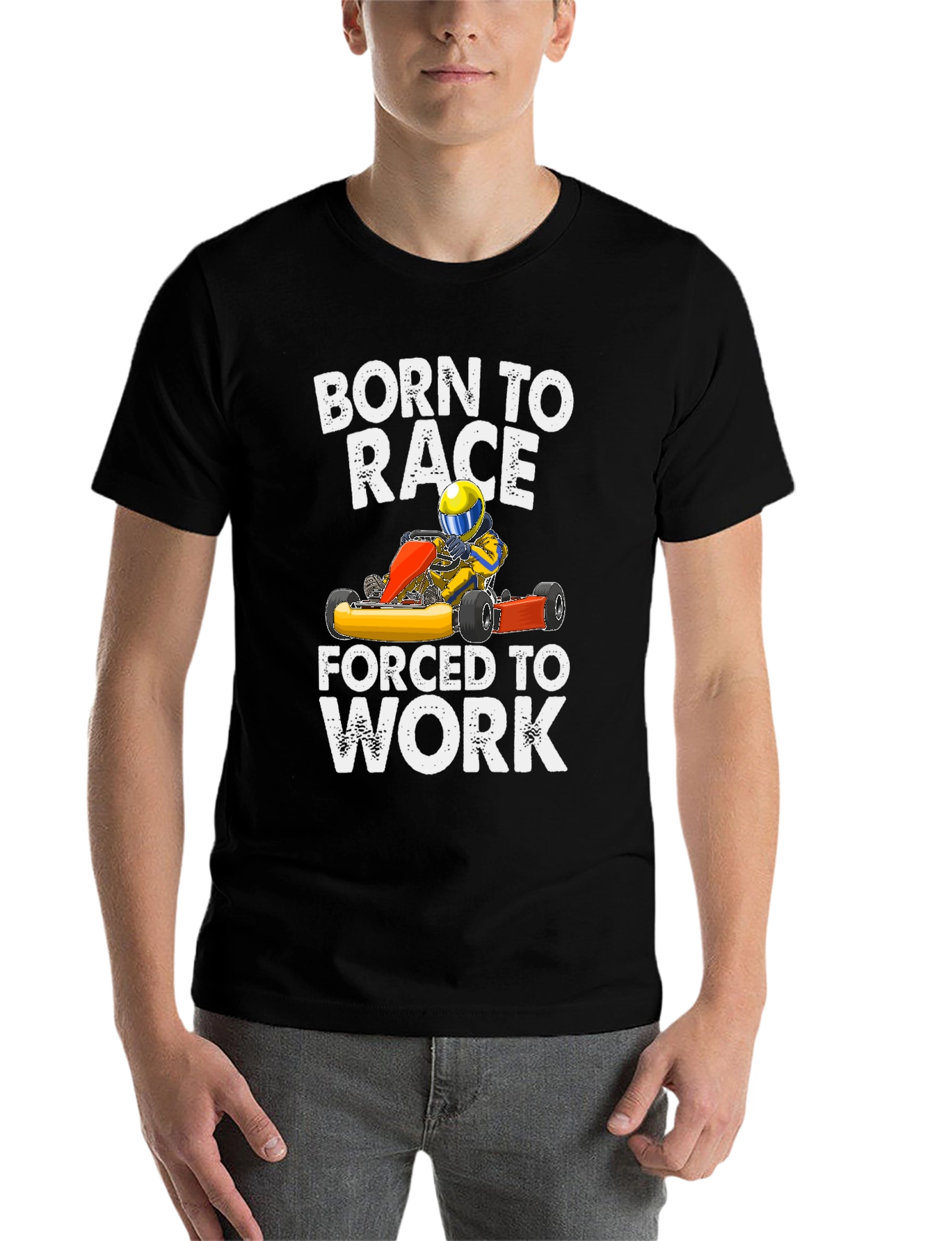 Black Born to Race T-Shirt - Racing Kart view 7