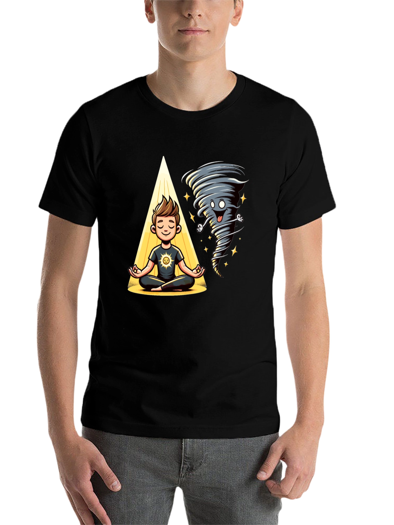 Black Zen Tornado T-Shirt - Balance & Humor view 7