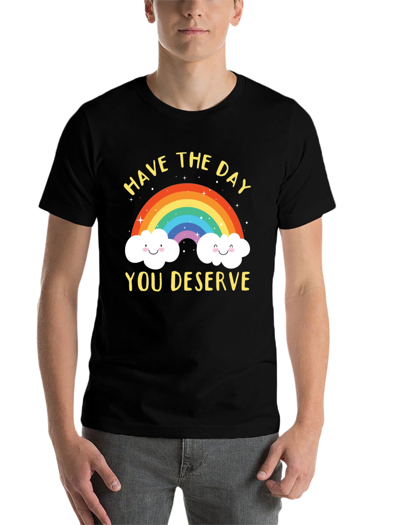 Black Rainbow Graphic T-Shirt - Have the Day You Deserve view 7