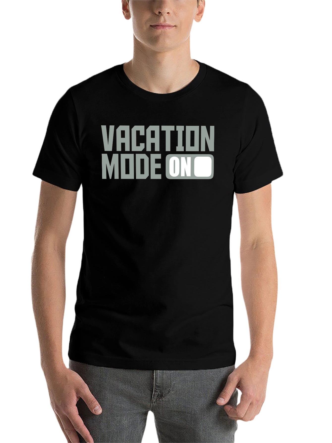 Black Vacation Mode On Graphic T-Shirt - Relax & Unwind! view 7