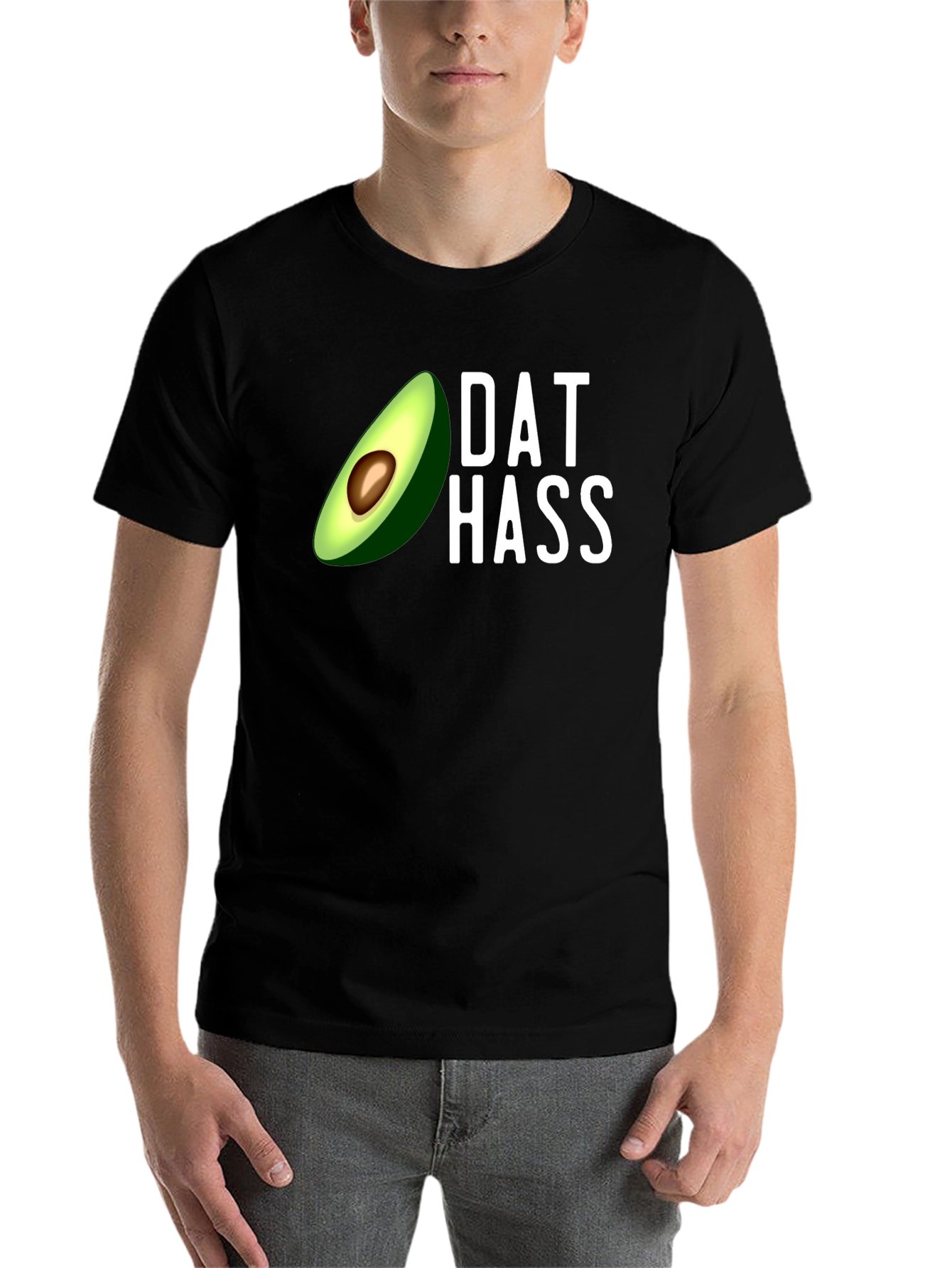 Black Dat Hass Avocado Graphic T-Shirt - Funny Trendy Tee view 7