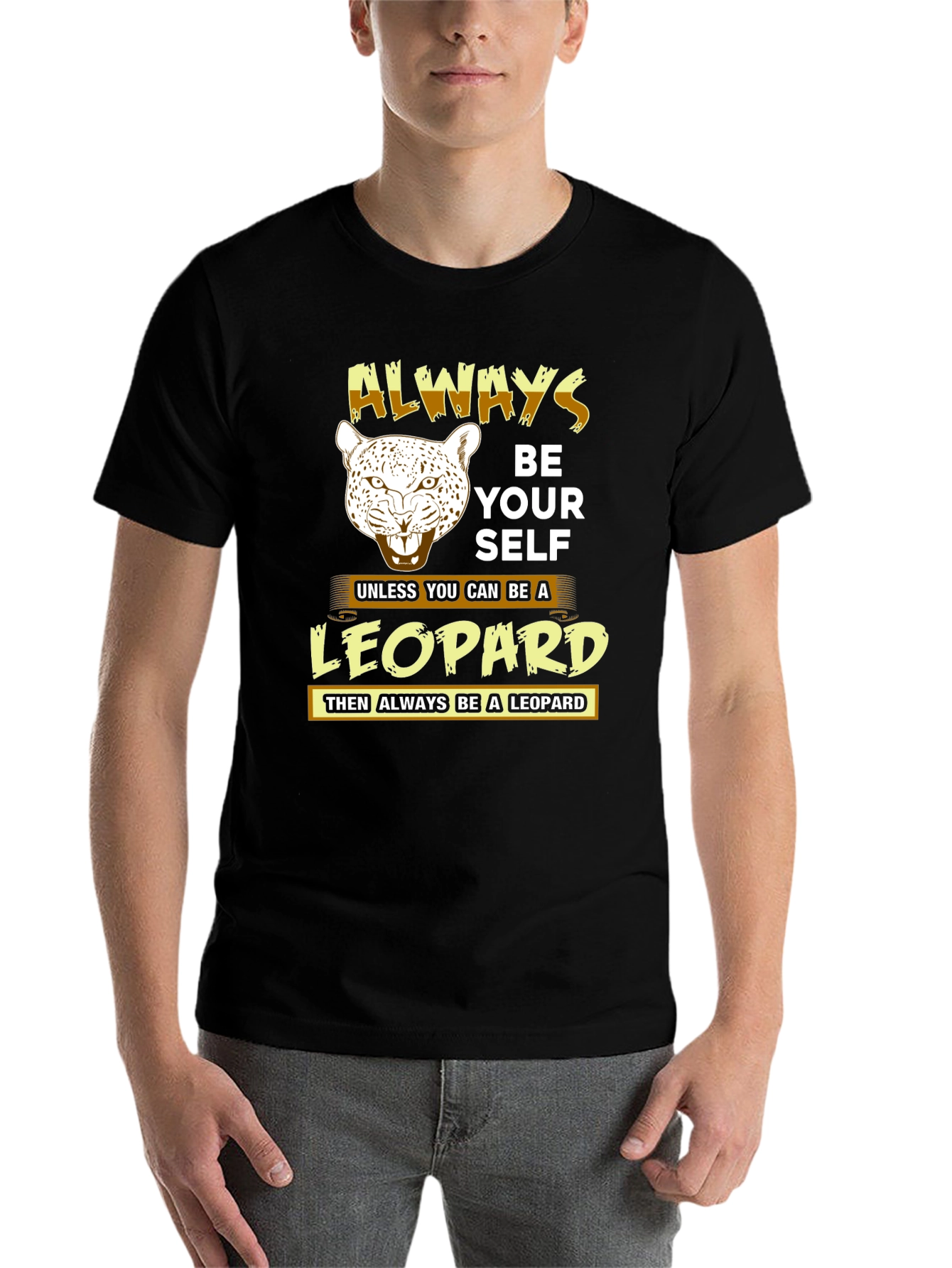 Black Always Be Yourself Leopard T-Shirt view 7