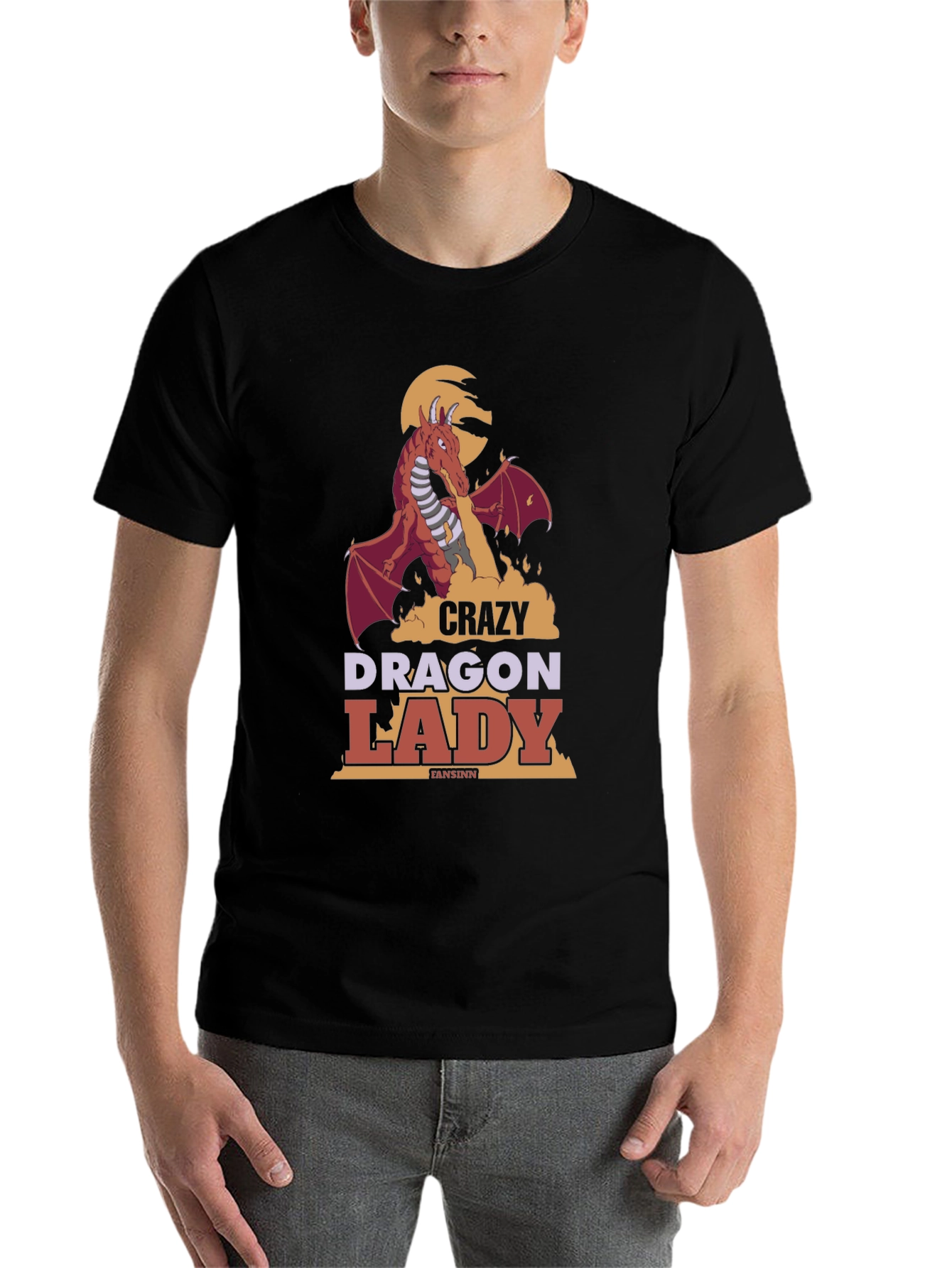 Black Crazy Dragon Lady T-Shirt view 7