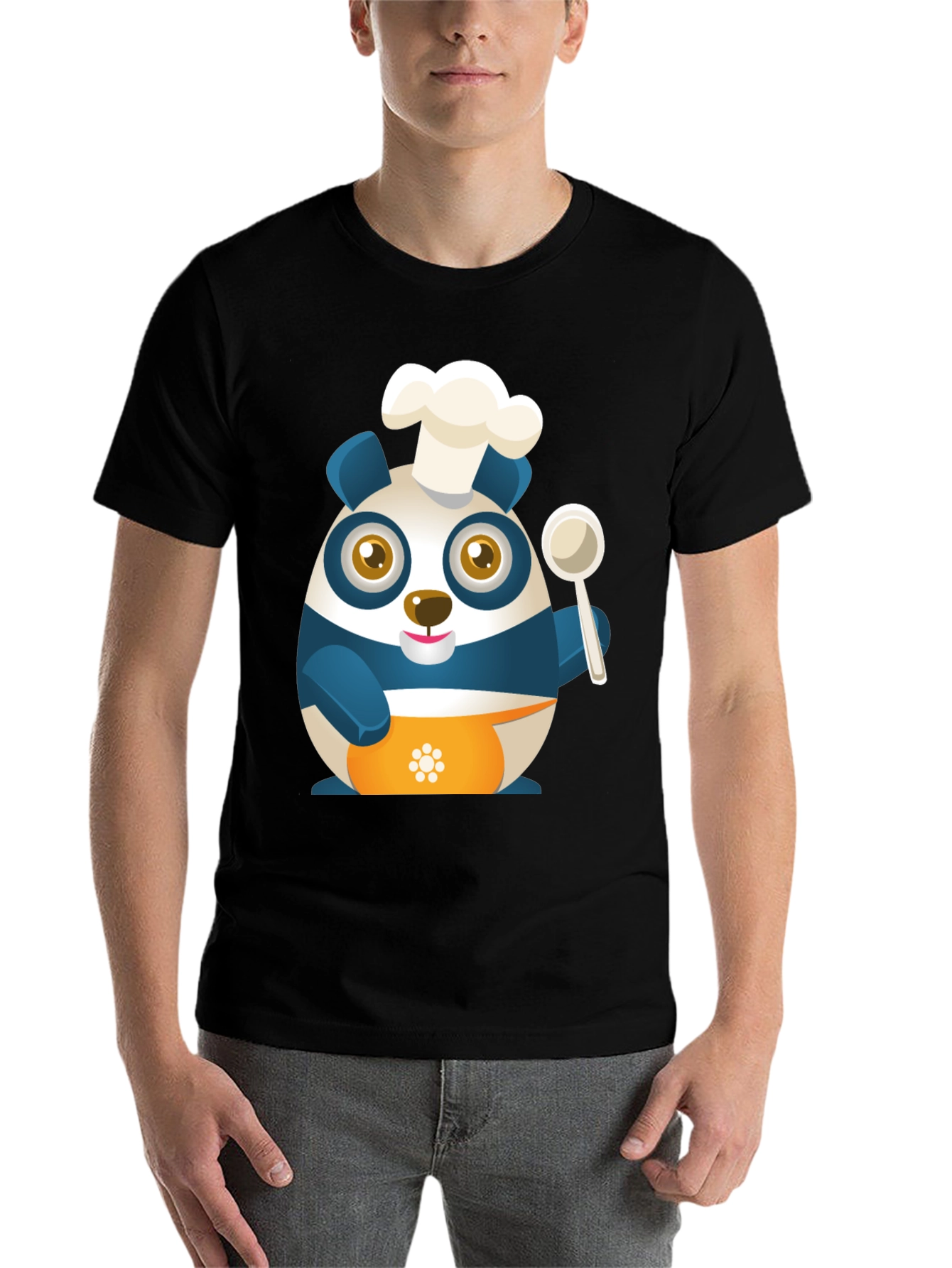 Black Chef Panda Black T-Shirt - Cute and Funny view 7