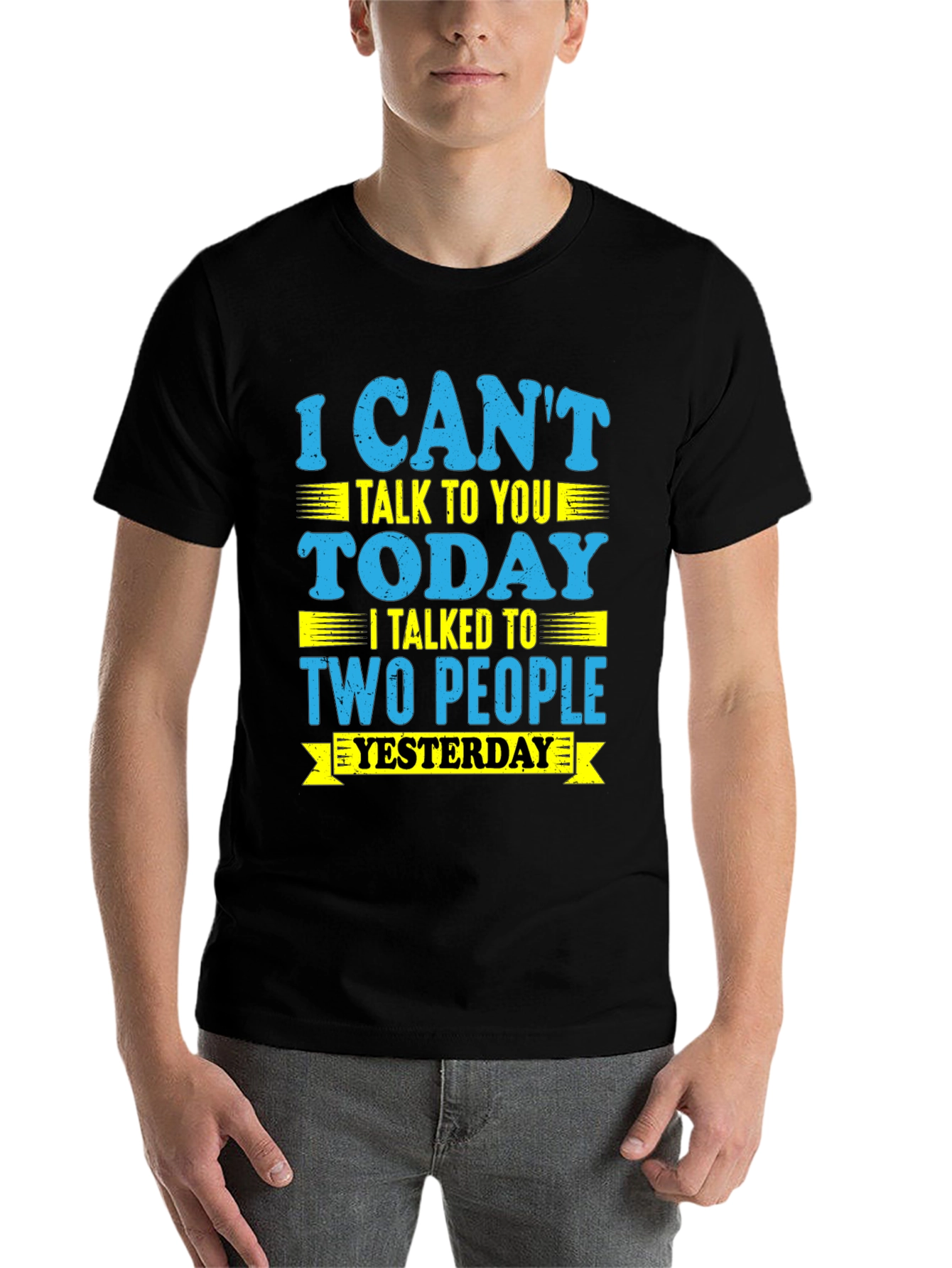 Black Funny 'I Can't Talk Today' Graphic Tee view 7