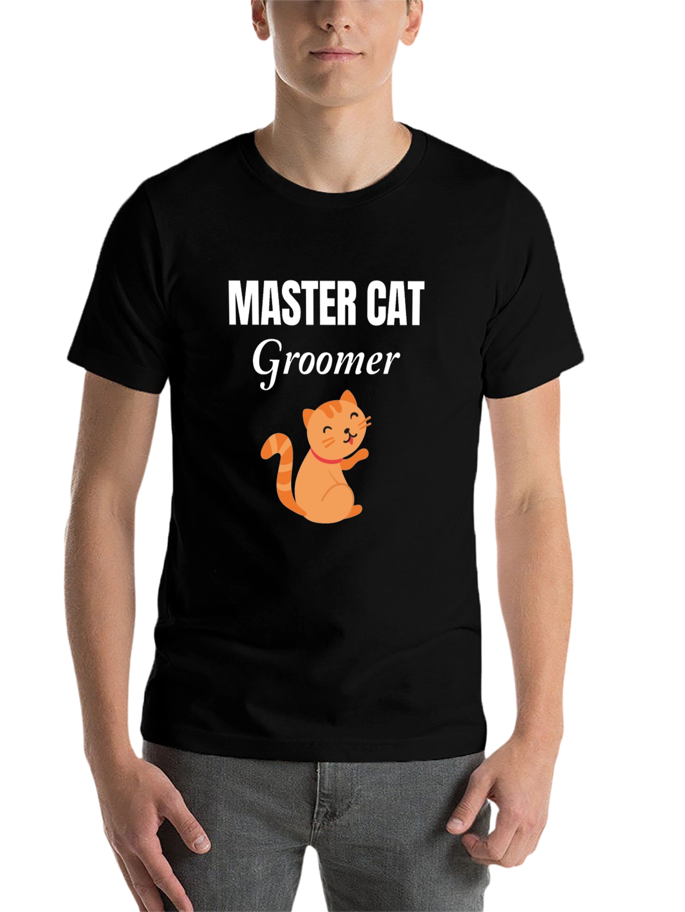 Black Master Cat Groomer T-Shirt - Fun Pet Lover Tee view 7